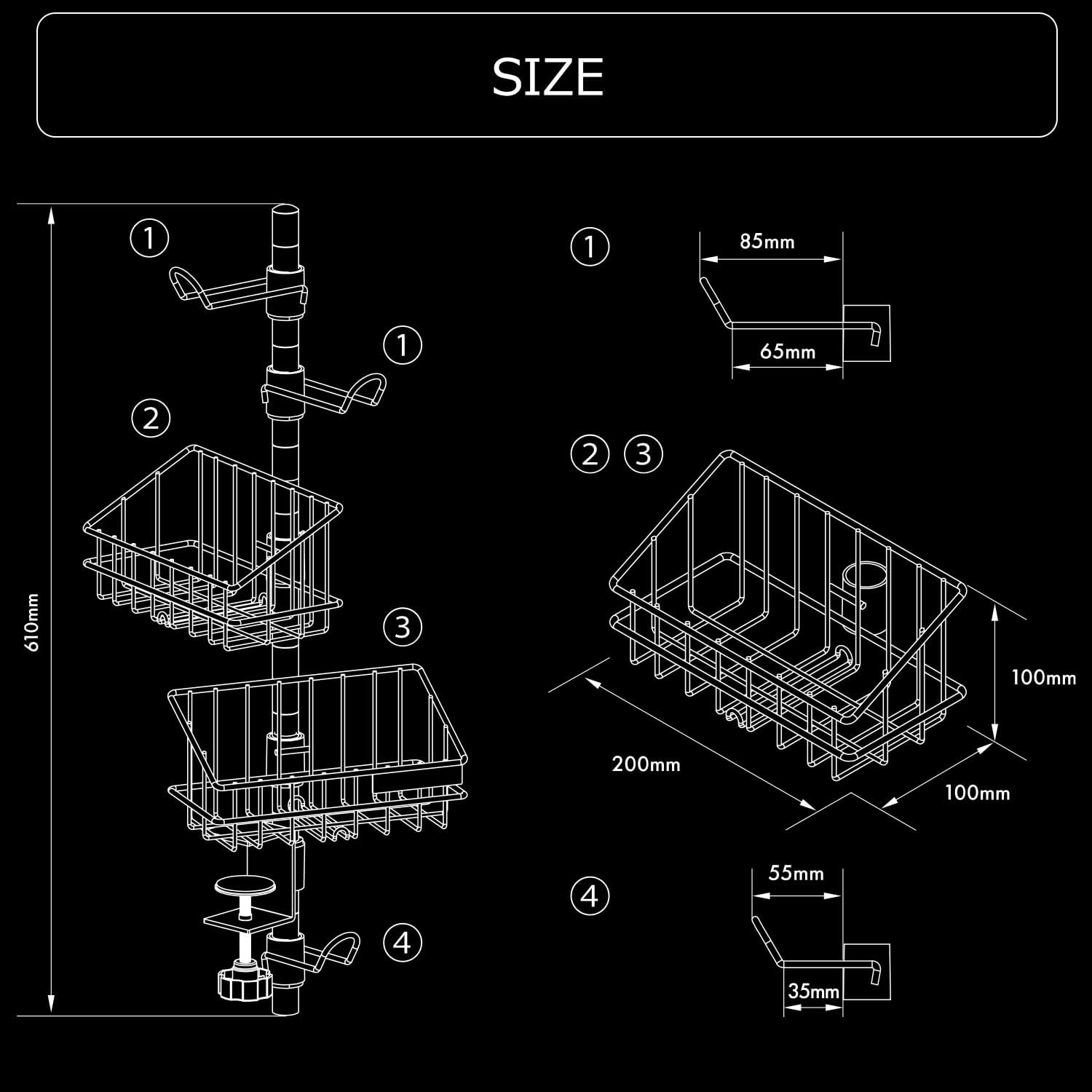 Bauhutte Headset Tower BHP-S200-BK Headphone Stand Controller Stand Desktop Under Desk Storage Clamp Fixed