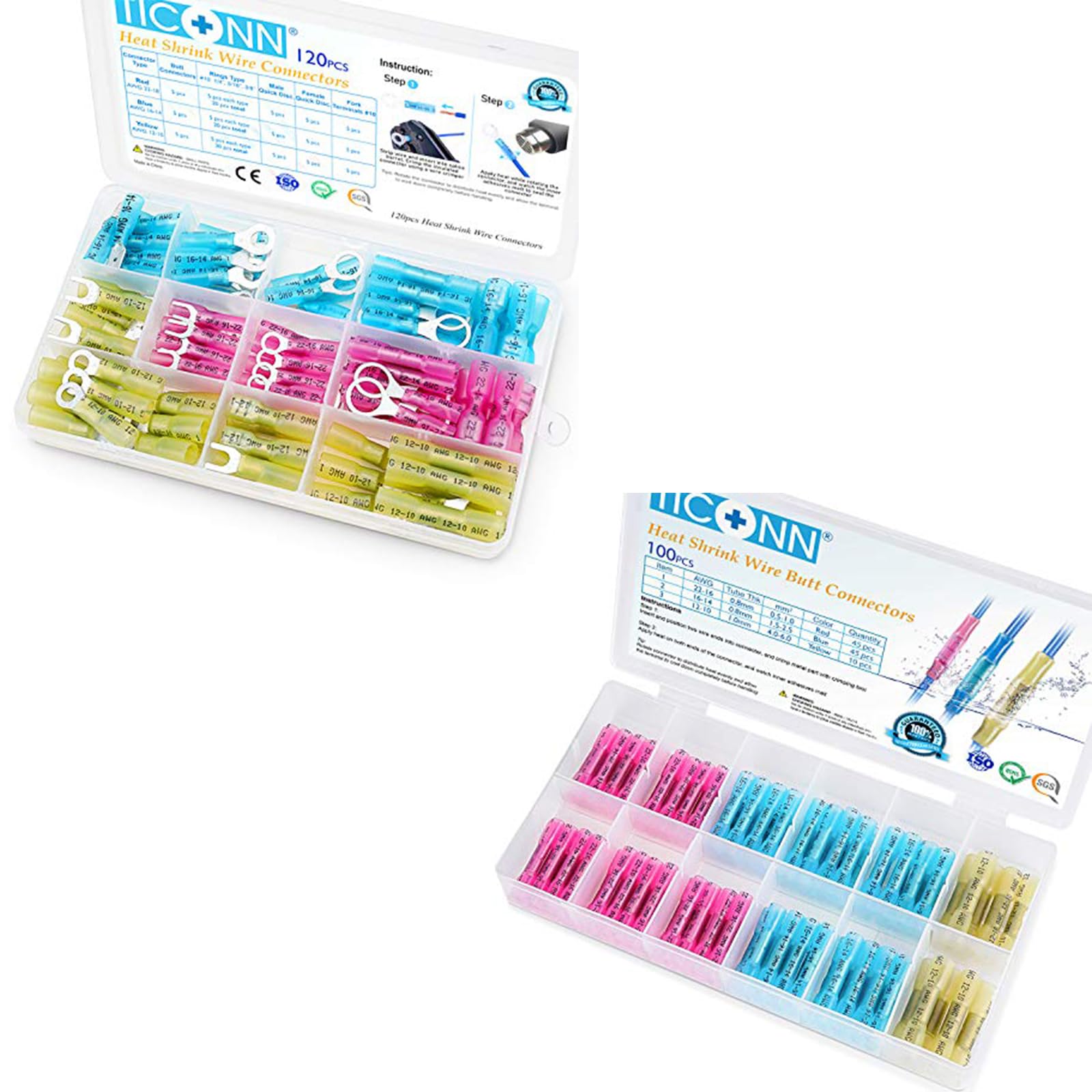 Amazon.com: TICONN 120 Pcs Heat Shrink Wire Connectors + 100PCS