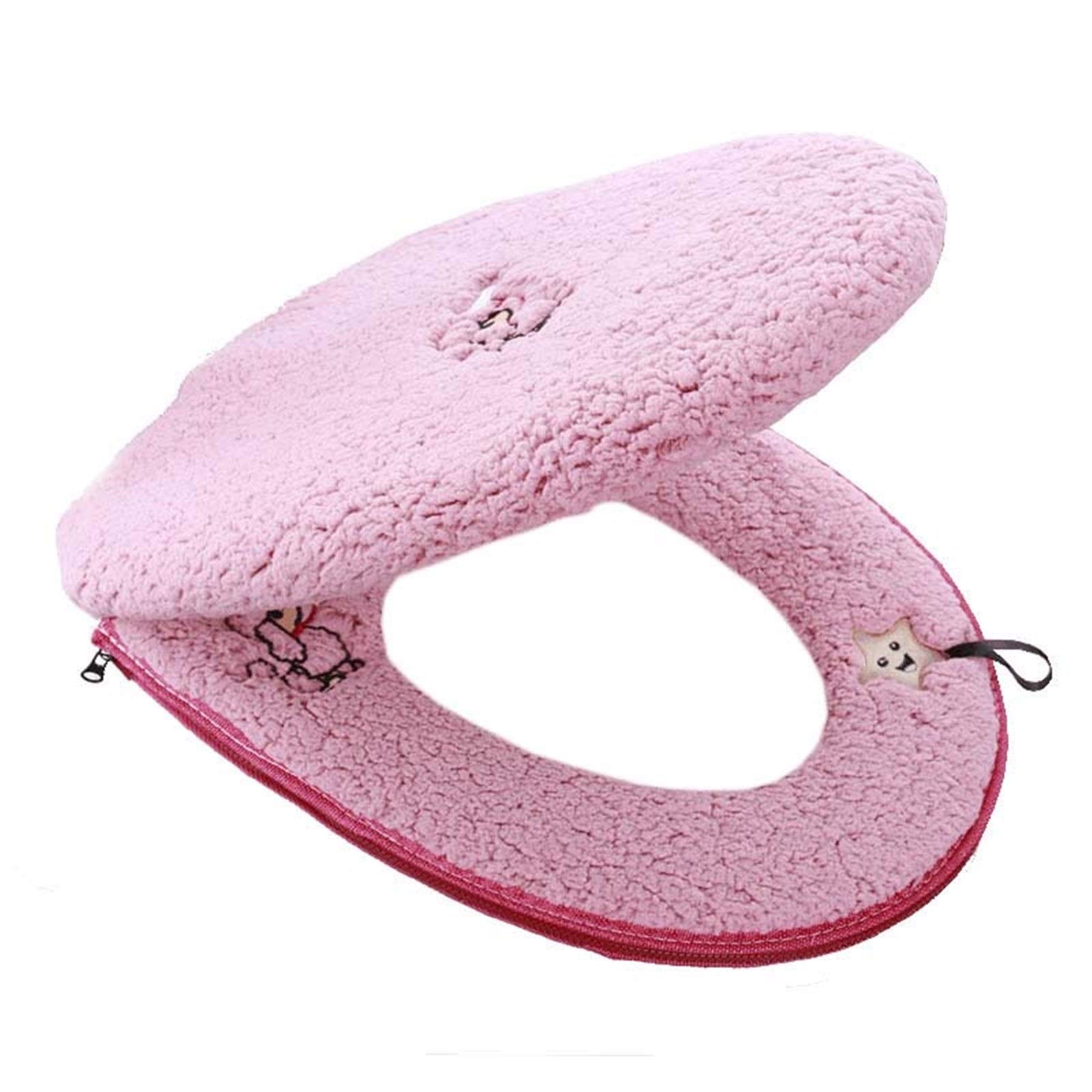 XIAOYU Toilet Seat Cushion Thicken Toilet Seat Cover Pads Soft and Comfortable Toilet Seat Covers Toilet Seat Warmer, Washable, waterproof and Durable (Color : Red)