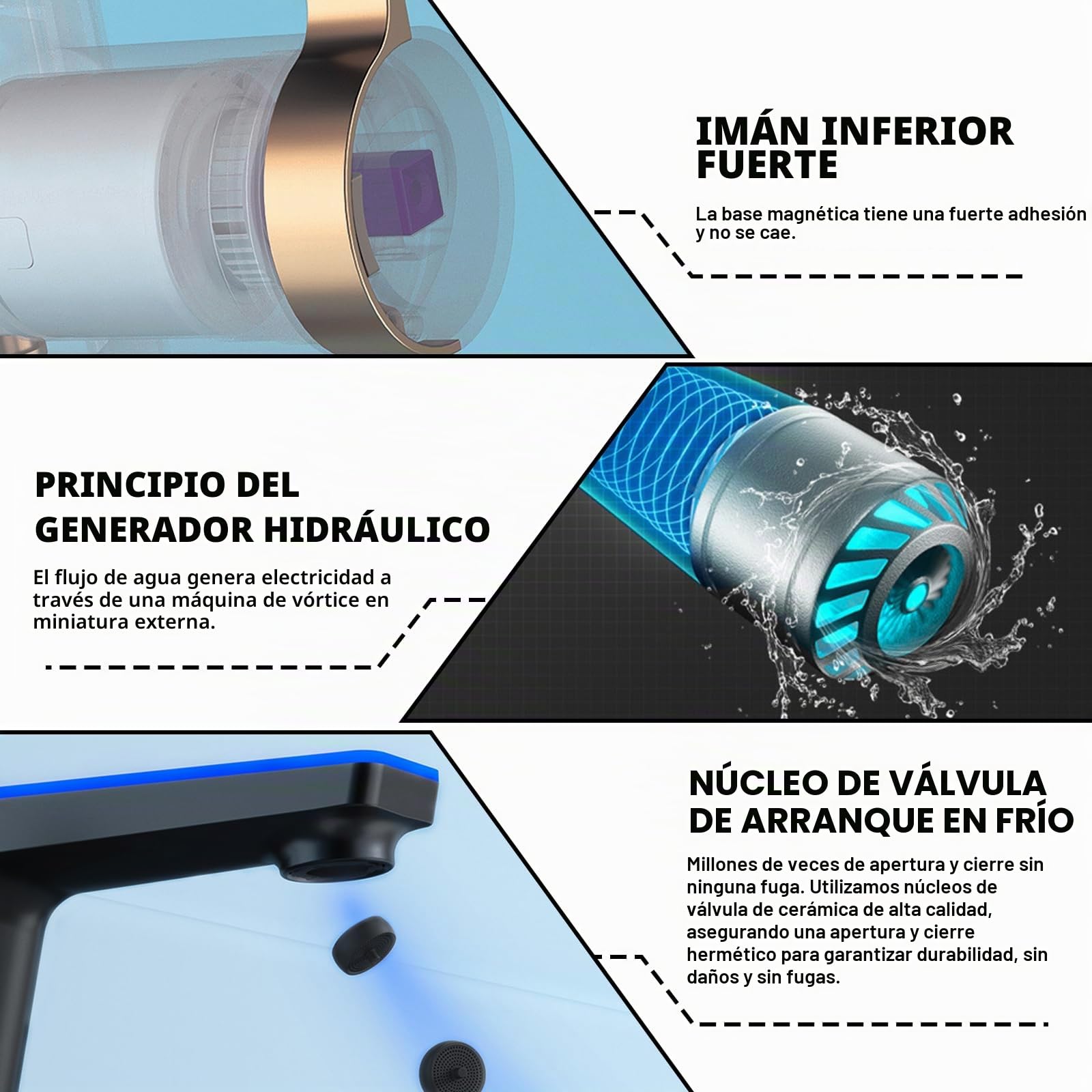 Grifo de baño con indicador de temperatura LED, grifo de lavabo, grifo monomando de cocina, grifos de baño, grifo mezclador