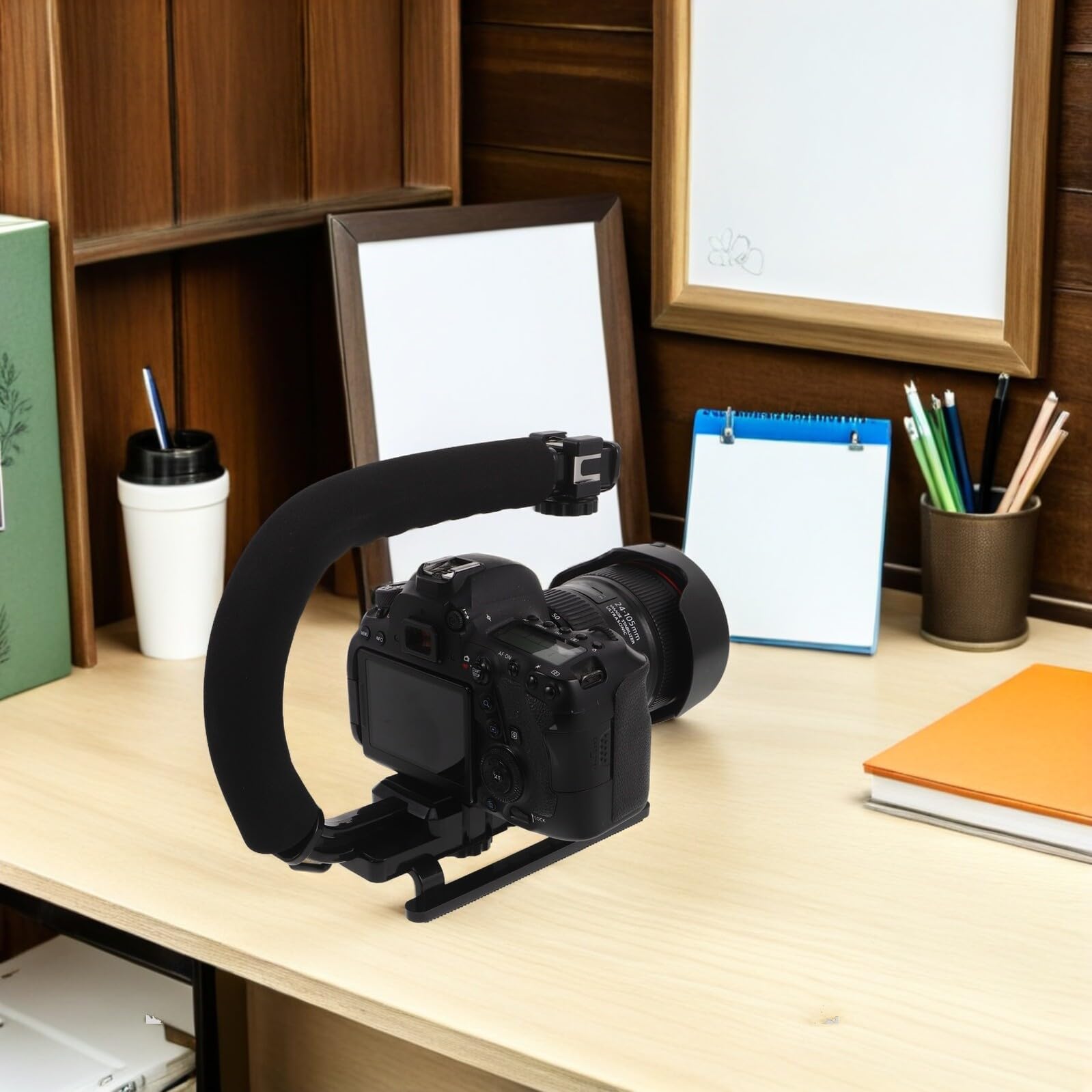 Alipis Stabilizzatore Manuale per Fotocamera Dv con Supporto Morsetto Telefono, Impugnatura Portatile con Giroscopio Alta Precisione, Kit Stabilizzatore Video per Riprese Professionali