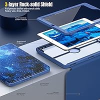 Vista 5 de MoKo Funda para iPad de 9 generación 2021, iPad de 8 generación 2020, iPad de 7 generación 2019 con soporte para lápices, protector de pantalla