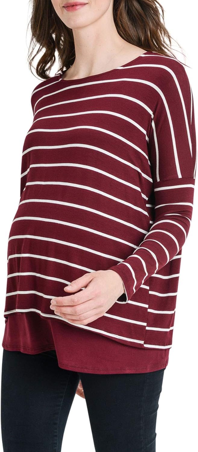 HELLO MIZ Women's Maternity Nursing Tunic Top