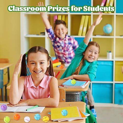 Miniatura 6 de SCIONE Pelotas deportivas de fiesta para niños de 4 a 8 a 8 y 8 a 12 años, paquete de 32 mini bolas giratorias para bolsas de regalo, caja del