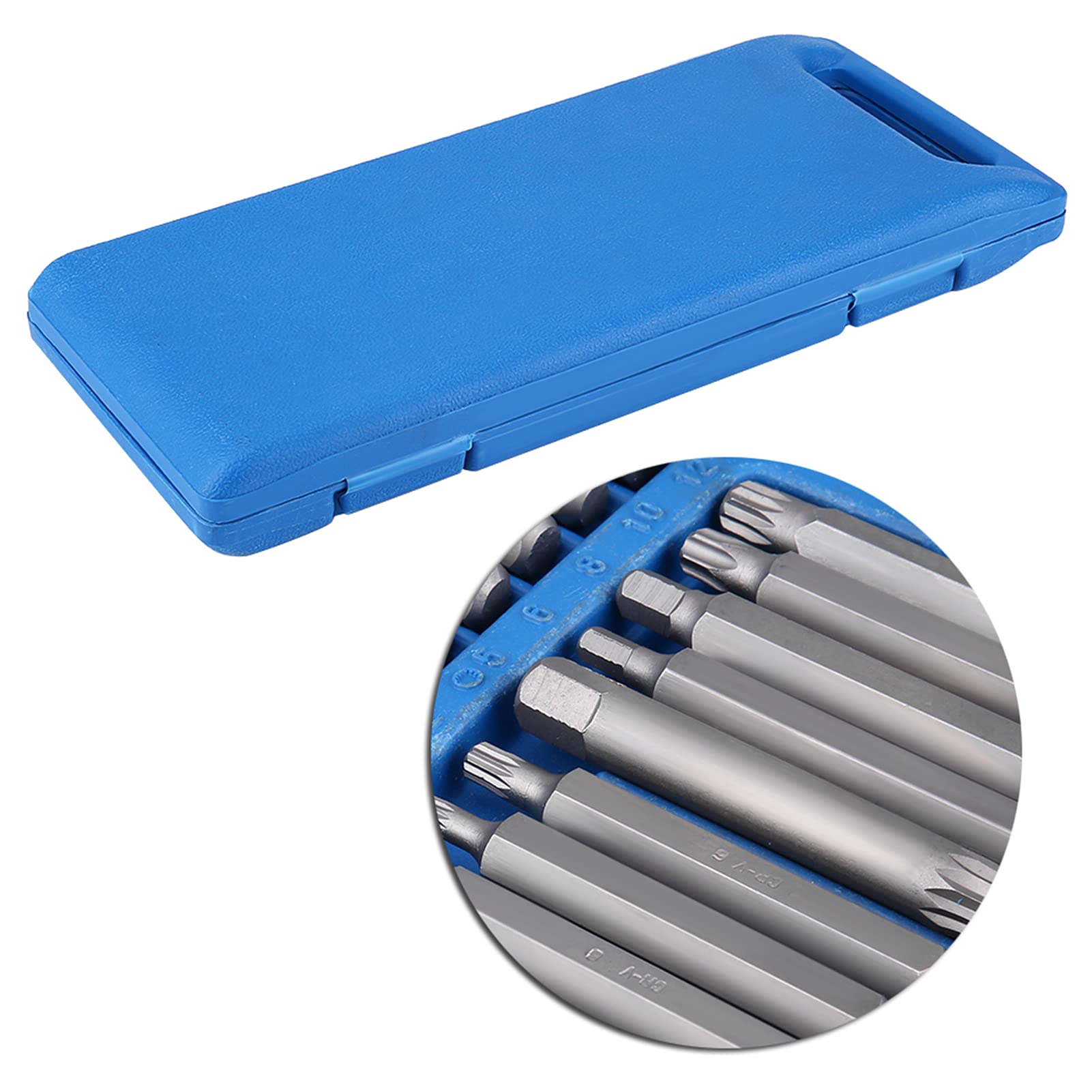40 pezzi Set di Punte per Cacciavite, Set di 40 punte Torx Tx-Star Spline Hex Mechanics con adattatore per unità da 1/2", 3/8", esagonale set di chiavi a bussola e punte spline brugola