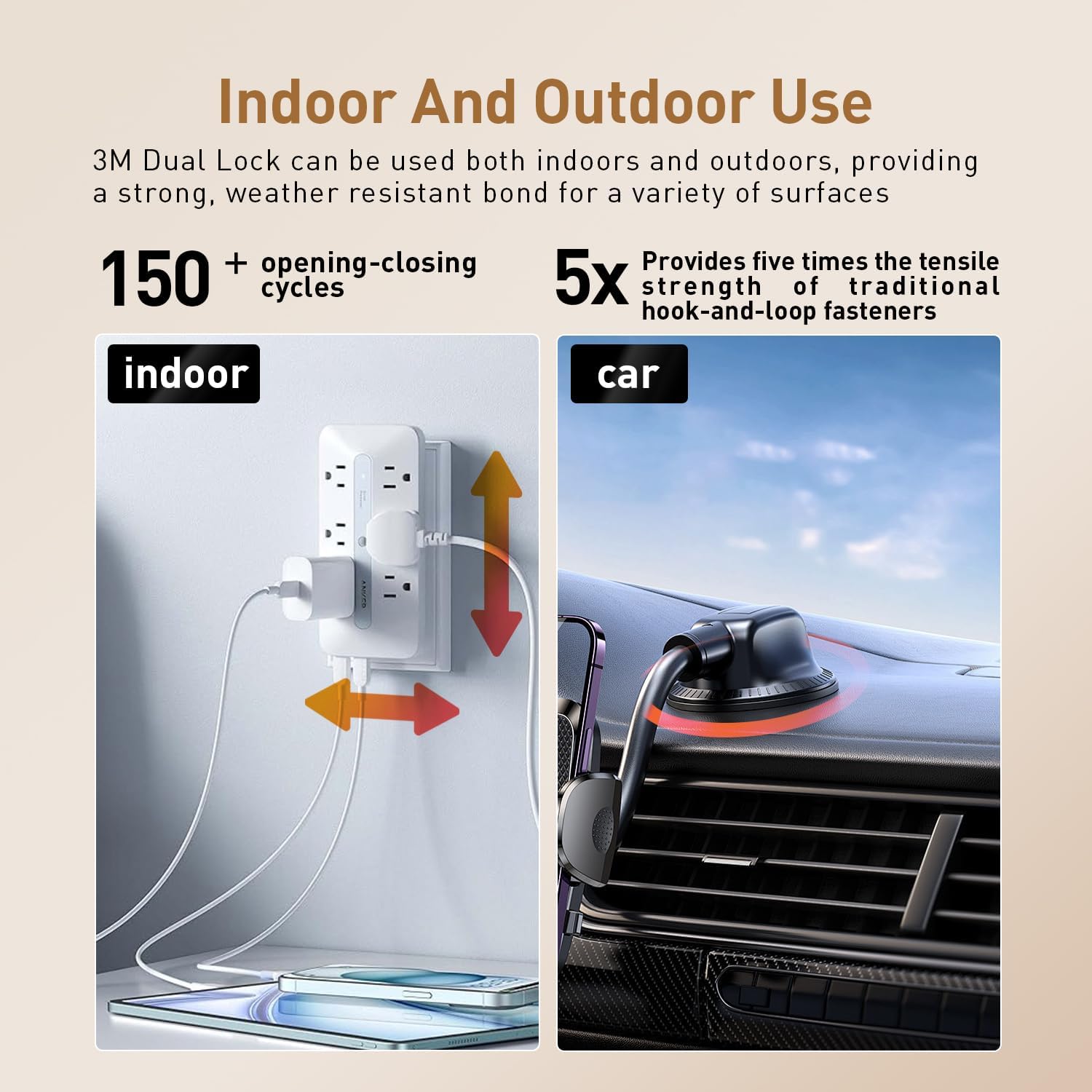 Dual Lock Low Profile Reclosable Fastener SJ4570 Made of 3M | 2" x 7.5Ft | Industrial-Strength Mounting Strips | Self-Mating Interlocking Hook with Strong Adhesive | Indoor & Outdoor Use