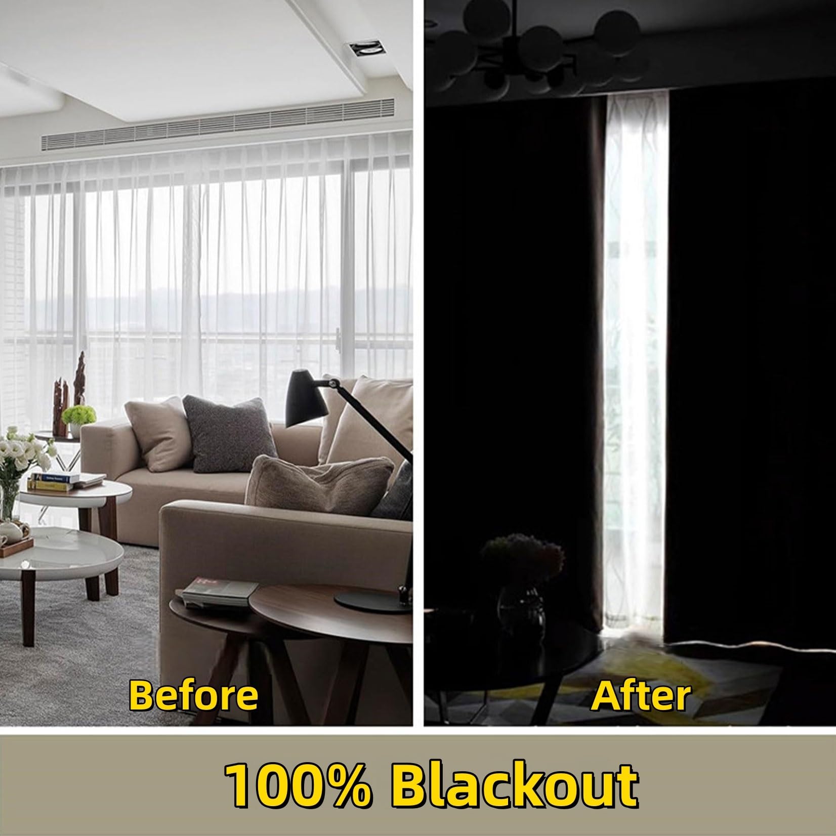 Verdunklungsvorhänge 235 x 255 cm Wärmeisolierend Kälteschutz Wohnzimmer Vorhänge Weiche, Gegen Kälte Und Hitze, Waschbar für Hotels Büros Schlafzimmer, Dunkelgrau