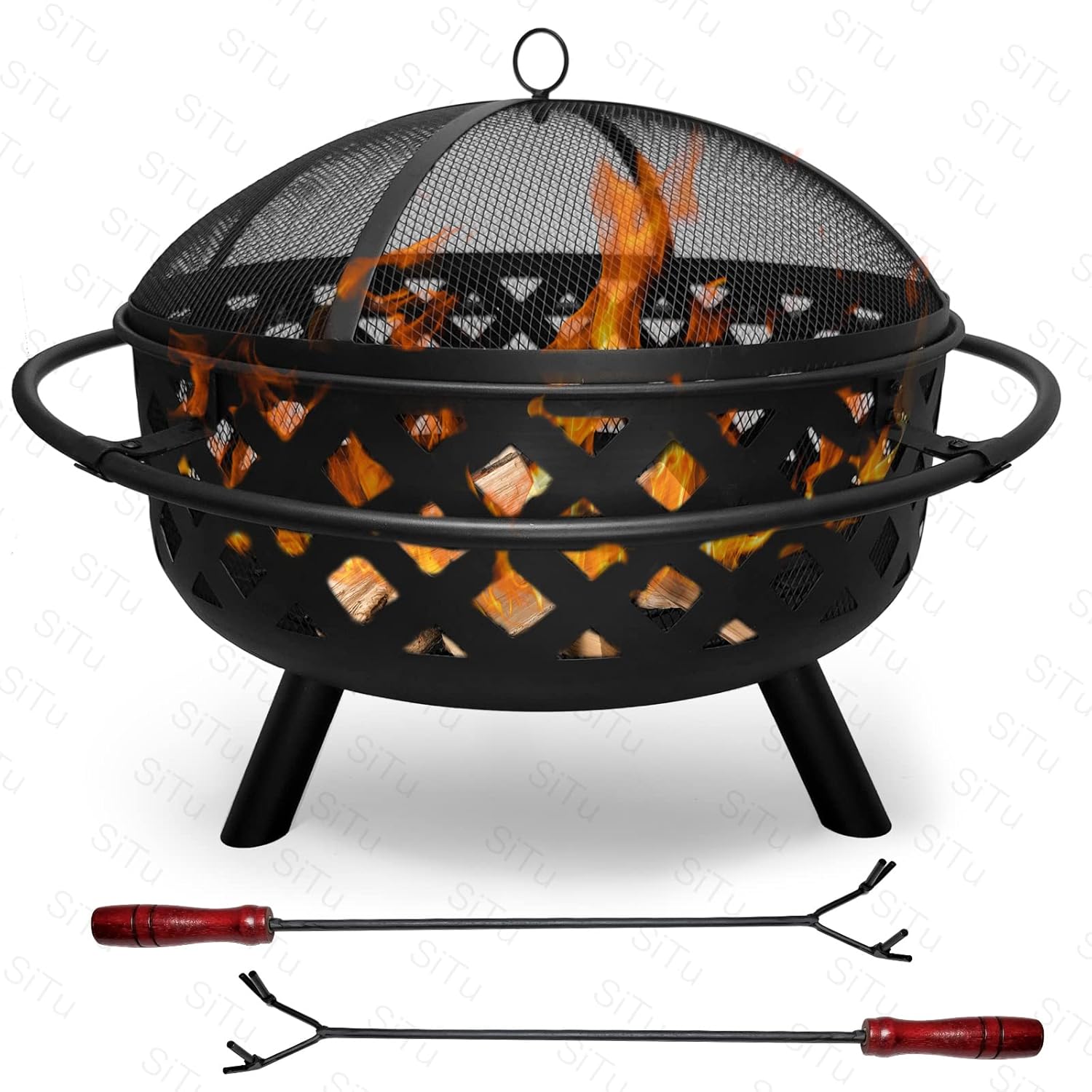 23 Inch Large Outdoor Fire Pit HeavyDuty Outdoor Wood