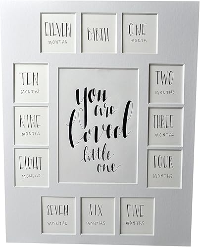 All Things For Mom Tapete para fotos de primer año con versículo "You Are Loved Little One" sobre un tapete blanco (11 x 14 pulgadas), paspartú solo