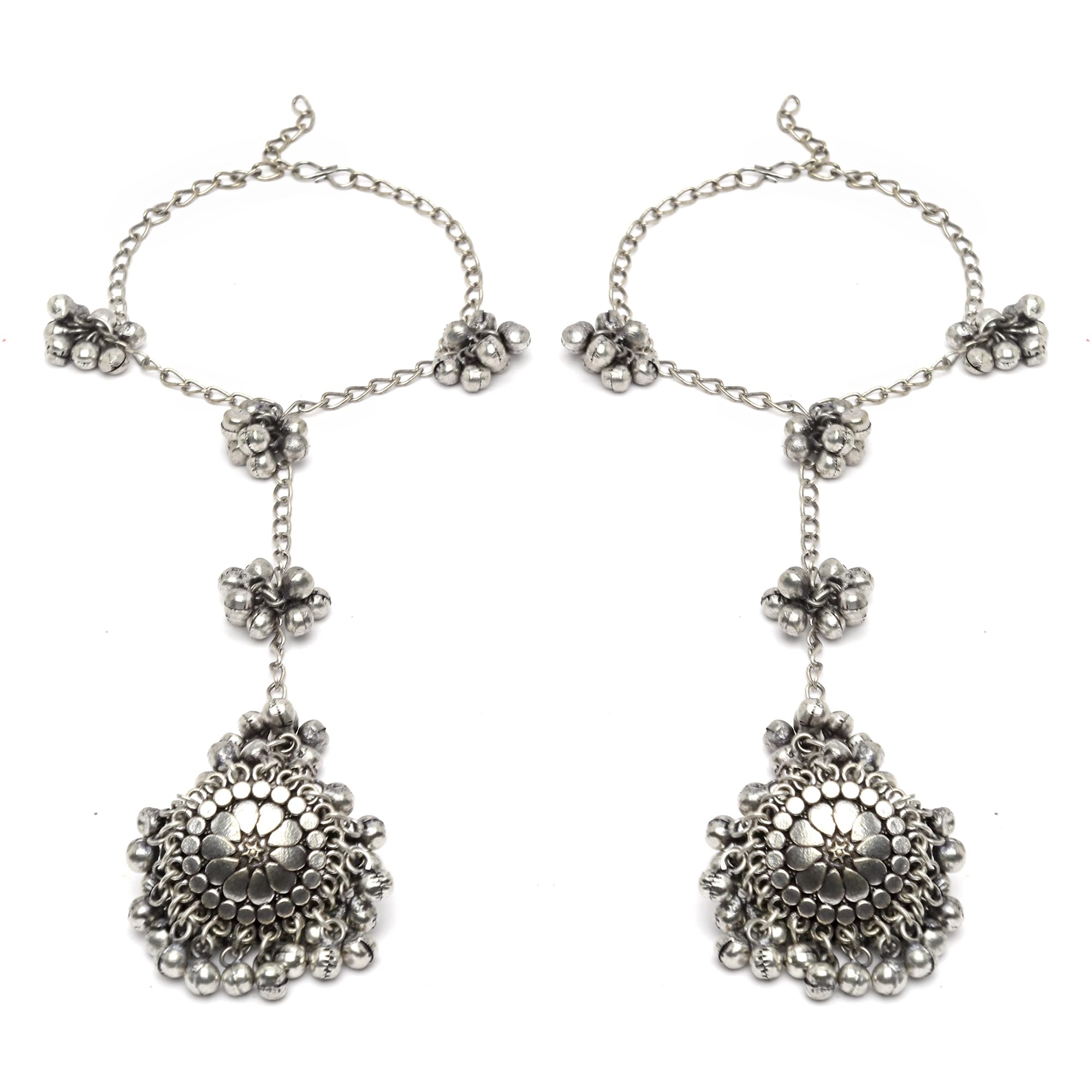 sanjog Oxidised German SIlver Toe Anklet Pair embellished with Ghungroos Jingles for Women Jewellery (B0CRZB2FYB) Amazon Price History, Amazon Price Tracker