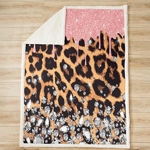 Miniatura 9 de Manfei Manta de mármol con purpurina dorada y estampado de leopardo para sofá, manta de cama de mármol blanco y negro para niños y niñas, manta de