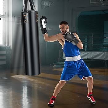 Sporteq Dyno Filled Heavy Boxing Bag 3FT, 4FT & 5FT For All Ages & Genders | Punching Martial Arts Kickboxing Muay Thai Karate | Home & Commercial Gym Use (4FT Punch Bag