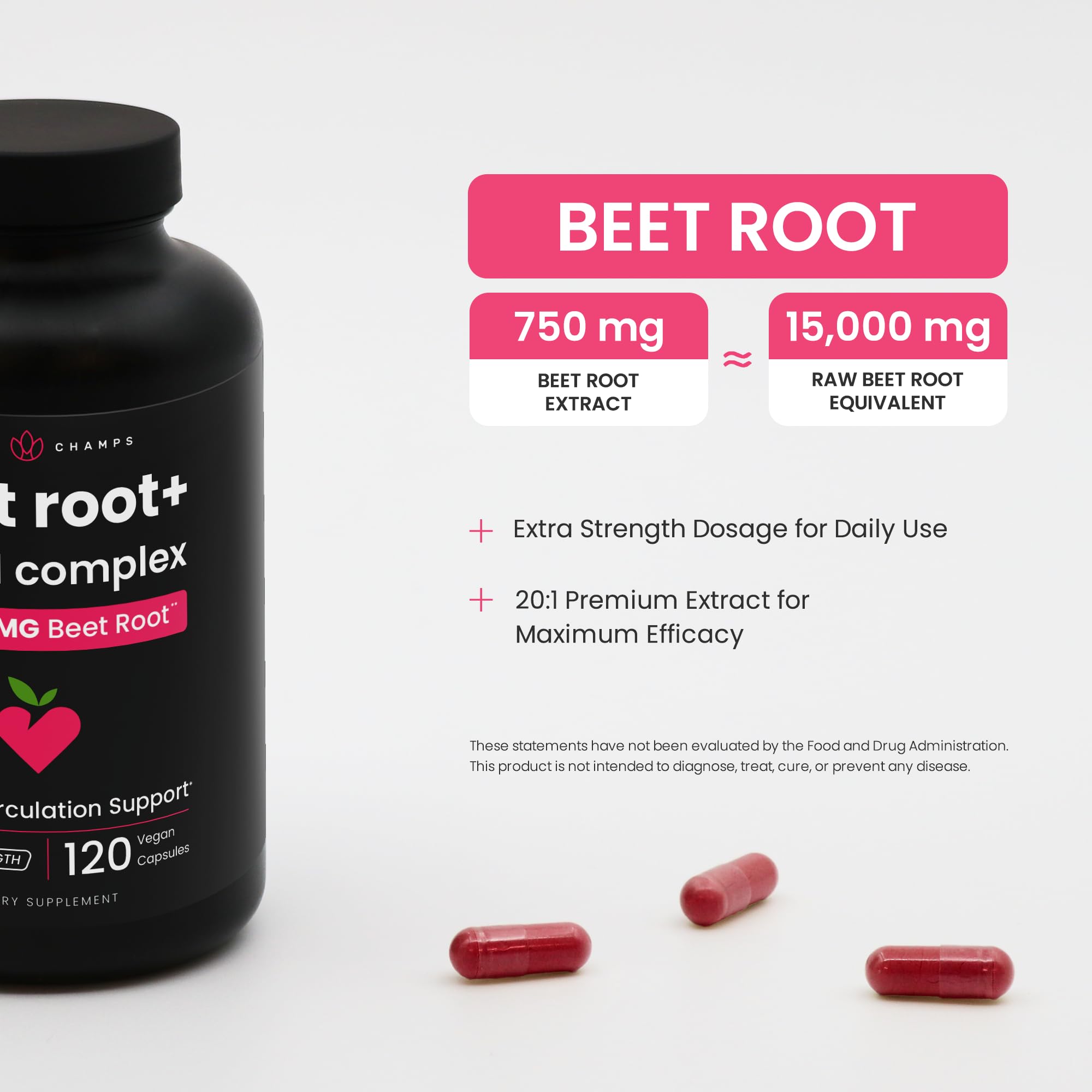8-in-1 Beet Root Capsules - Healthy Blood Pressure Support Supplement** for Heart & Circulation, Energy Support - Hawthorn Berry, Hibiscus, Garlic & Grape Seed - Beet Juice Alternative - 120 Capsules — Amazon image 5