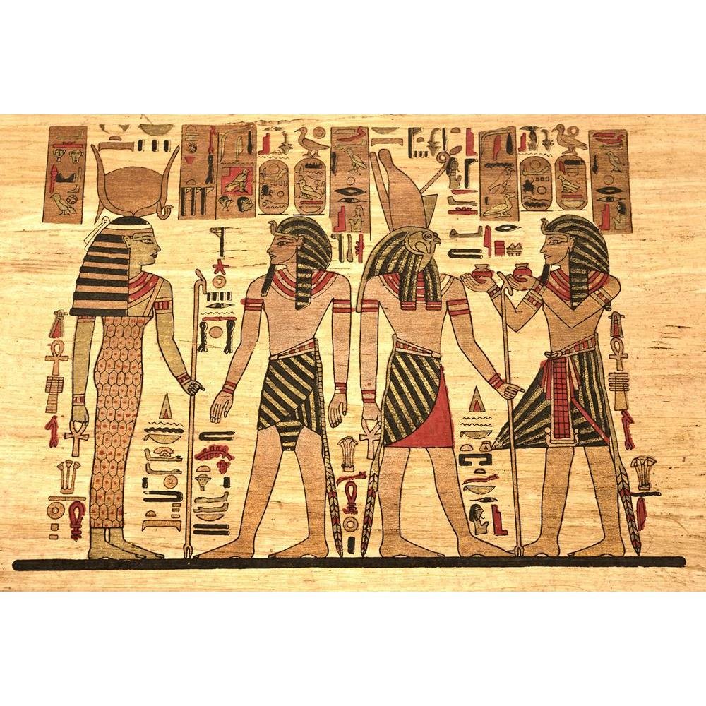 Pitaara BoxEgypt Papyrus Canvas Painting MDF Frame 26.6 X 18Inch