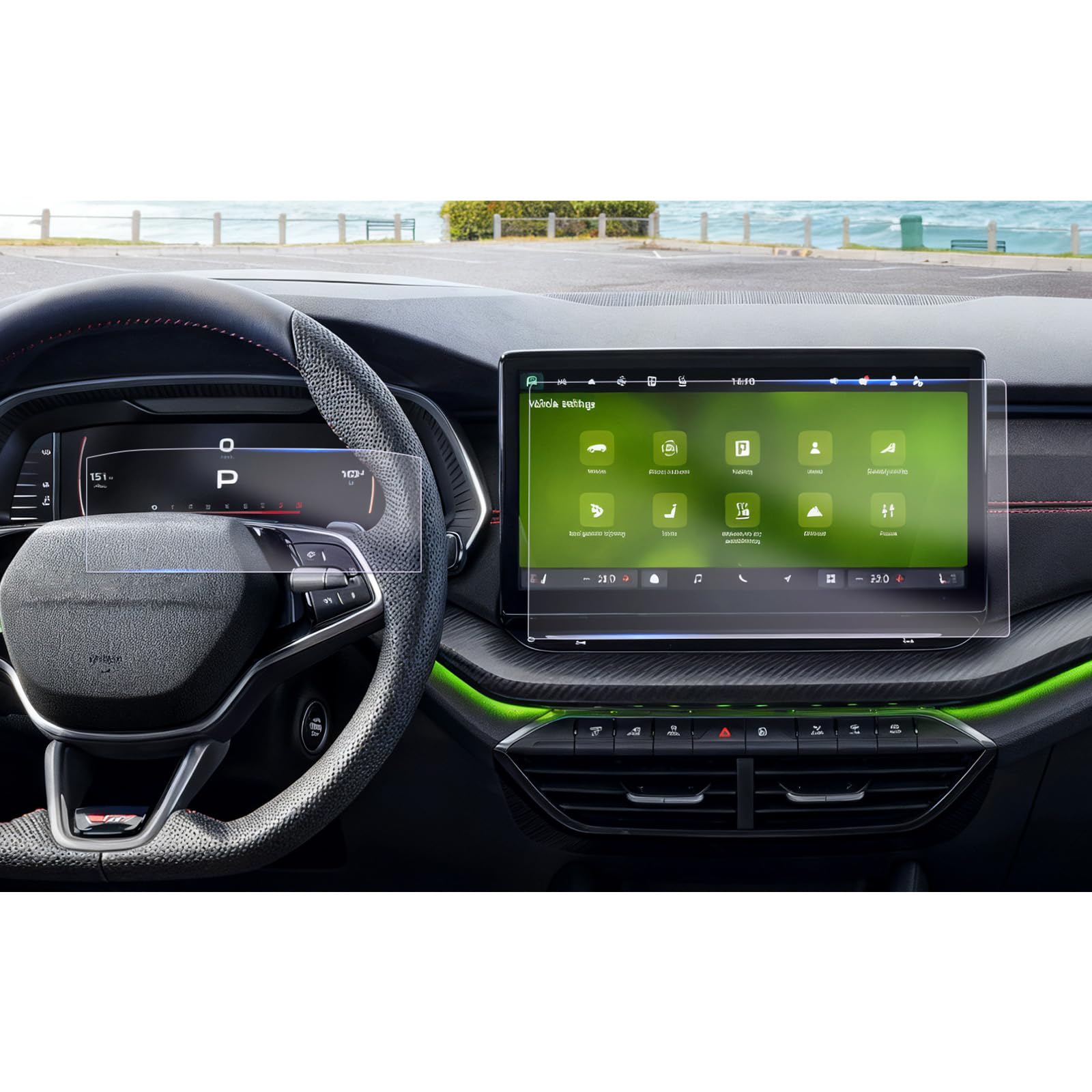 GAFAT [Facelift 2025] Compatible avec Skoda Octavia 4 RS/Combi 2025 2026 13" Navigation + 10,25" Cockpit Film de Protection d'Écran, Nano Film pour Octavia IV Touchscreen, 6H Anti-Rayures (Lot de 4)