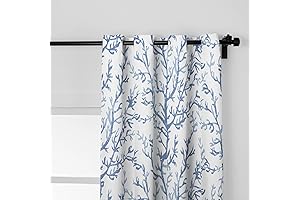 Coastal Curtains for Living Room: Nautical Coral Grommet Sea Darkening