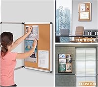 Vista 9 de SWANCROWN Tablero de anuncios cerrado a prueba de manipulaciones, tablero de información segura con puerta de acrílico, 26 x 20 pulgadas (4 x A4)