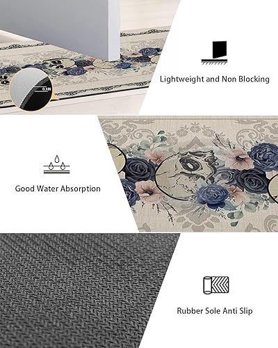 Miniatura 3 de Go-thic - Tapete de baño de Halloween para bañera, antideslizante, de secado rápido y absorbente, de tierra de diatomeas, para fregadero de cocina,