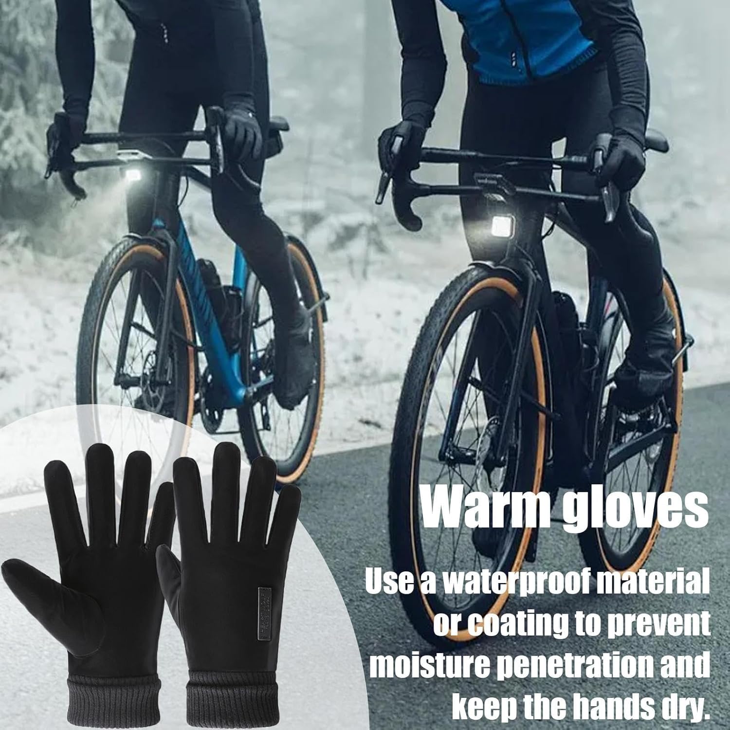 Winter Gloves for Men, Running | Touch Screen Thermal Driving Mittens - Thick Snow Insulated, Waterproof Texting Warm for Cold Weather(Colour: brown black)