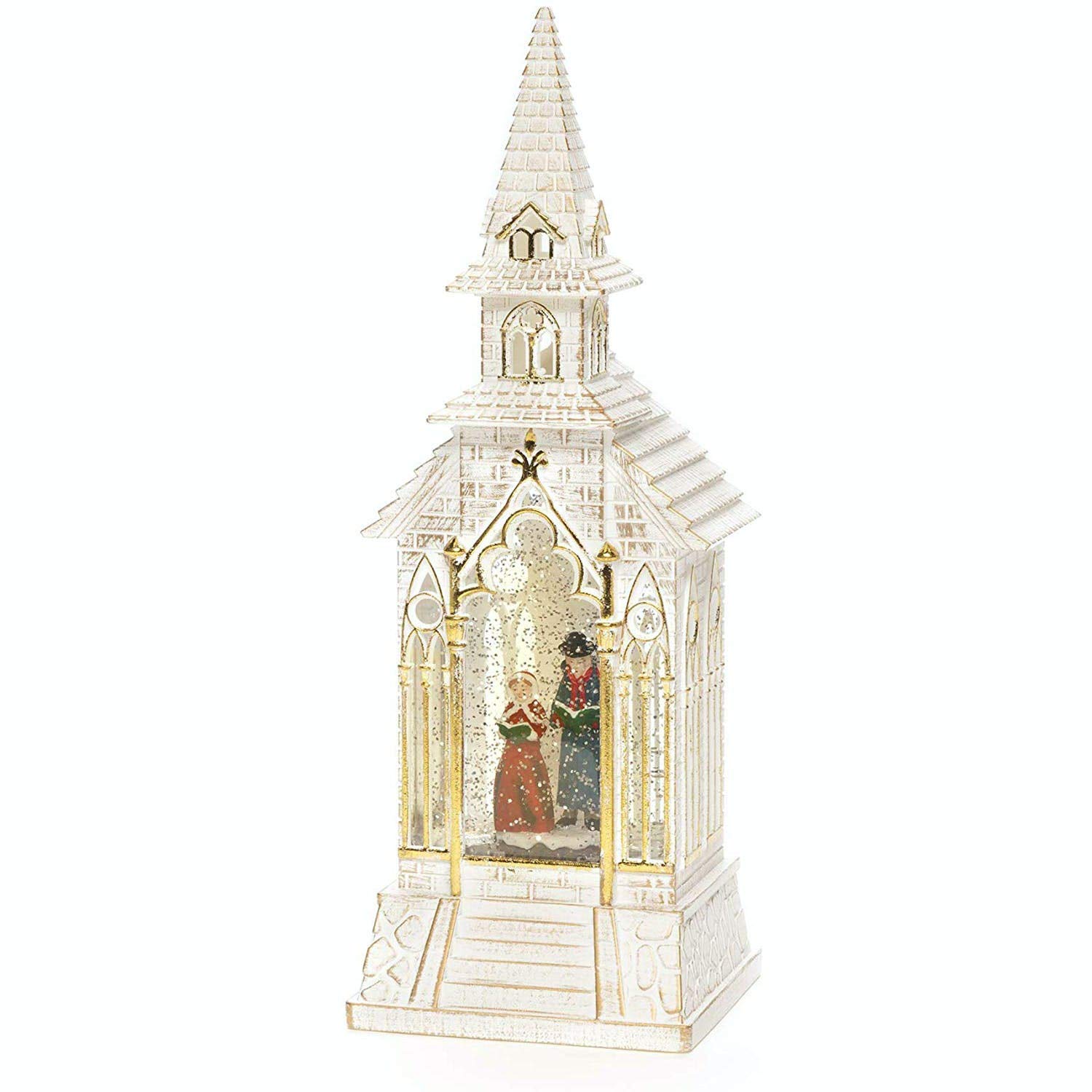 KonstsmideChurch Lantern with Dickens Style Carol Singers : Water Filled : Battery Operated & Timer : 4366-000