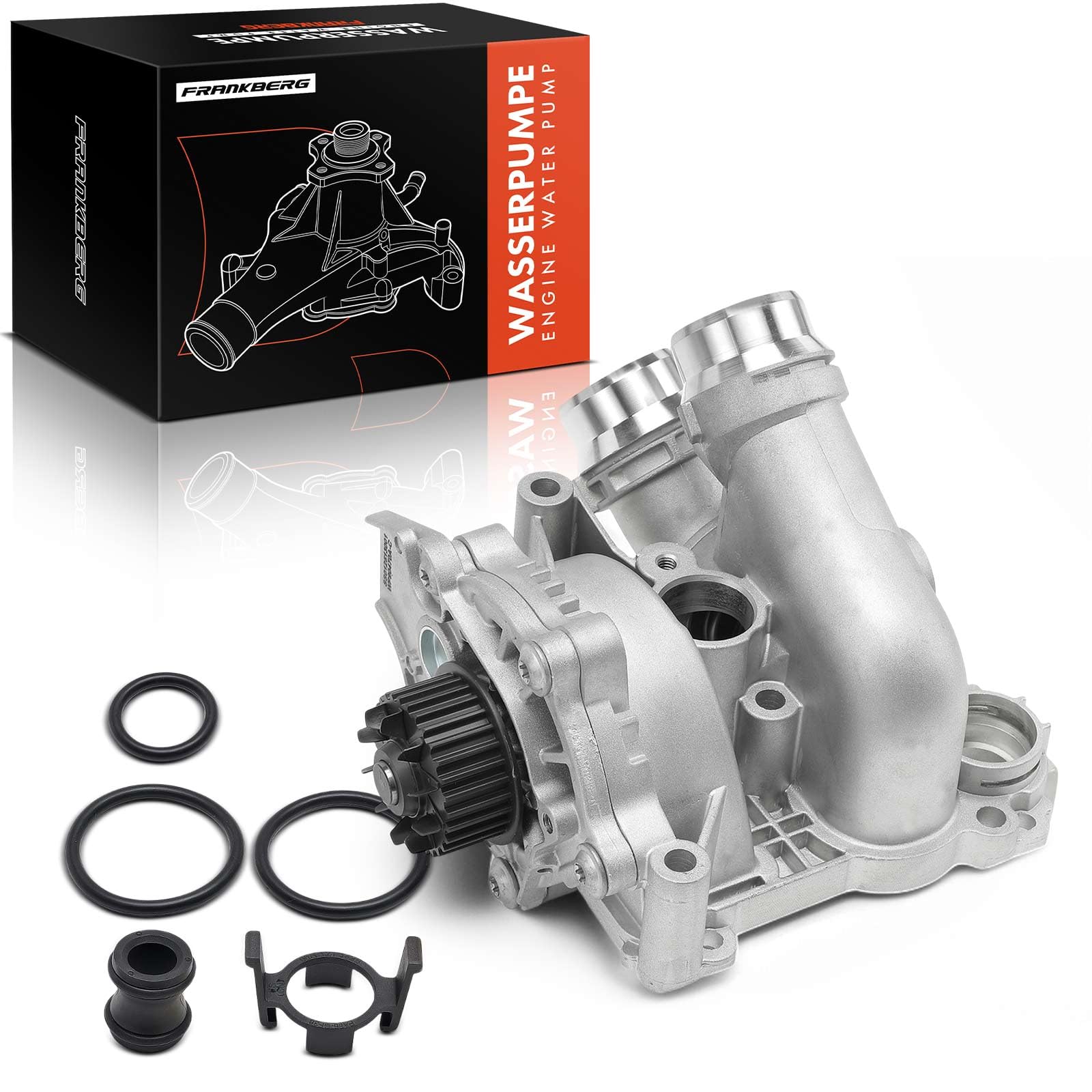 Frankberg Bomba de agua bomba de refrigerante bomba de gasolina con junta | 41086BH; Compatible con: A6 4G2 4GC, A3 Sportback 8PA, A3 Cabriolet 8P7, P.a.s.s.a.t Variante 365