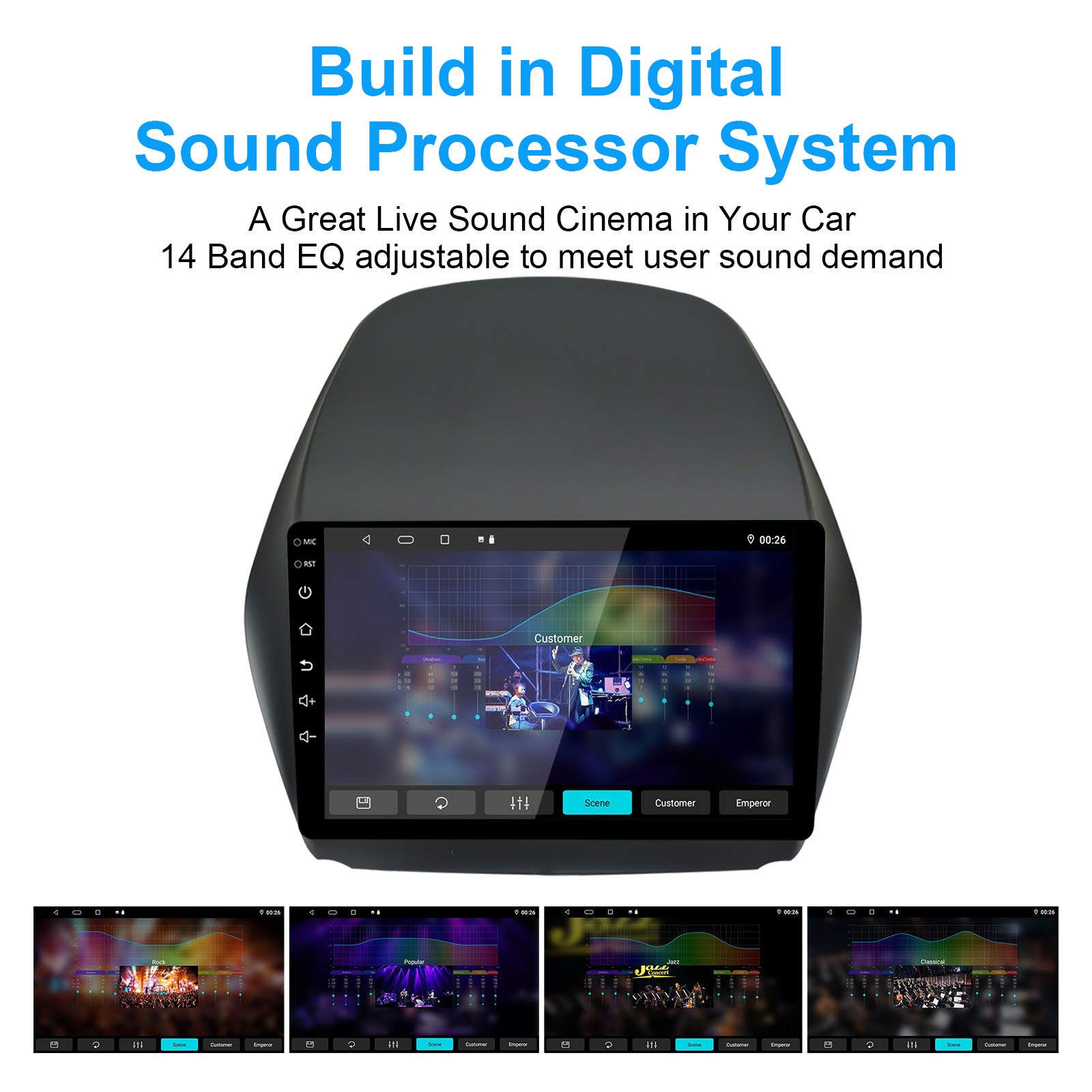 Wireless Carplay Autoradio Android per Hyundai Tucson IX35 2011-2015 | Touchscreen da 10'' con Carplay e Android Auto Wireless, Mirror Link, Navigazione GPS, Bluetooth, Wi-Fi, SWC,FM/RDS 2G + 32G