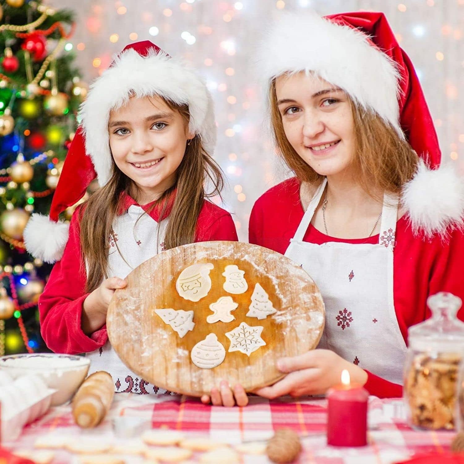 KAISHANE Christmas Themed MINI Cookie Cutter Embossing Mold Fondant Stamper Set - 8Pcs Plastic spring die Biscuits Pastry Cutter Set 3D Cookie Cake Plunger Cutter Baking Mould - Image 7