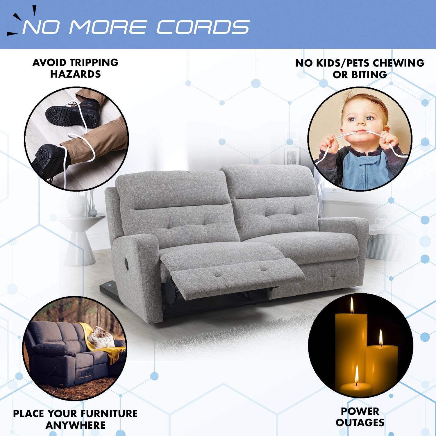 Buy Battery Pack for Reclining Furniture with ChargerRechargeable