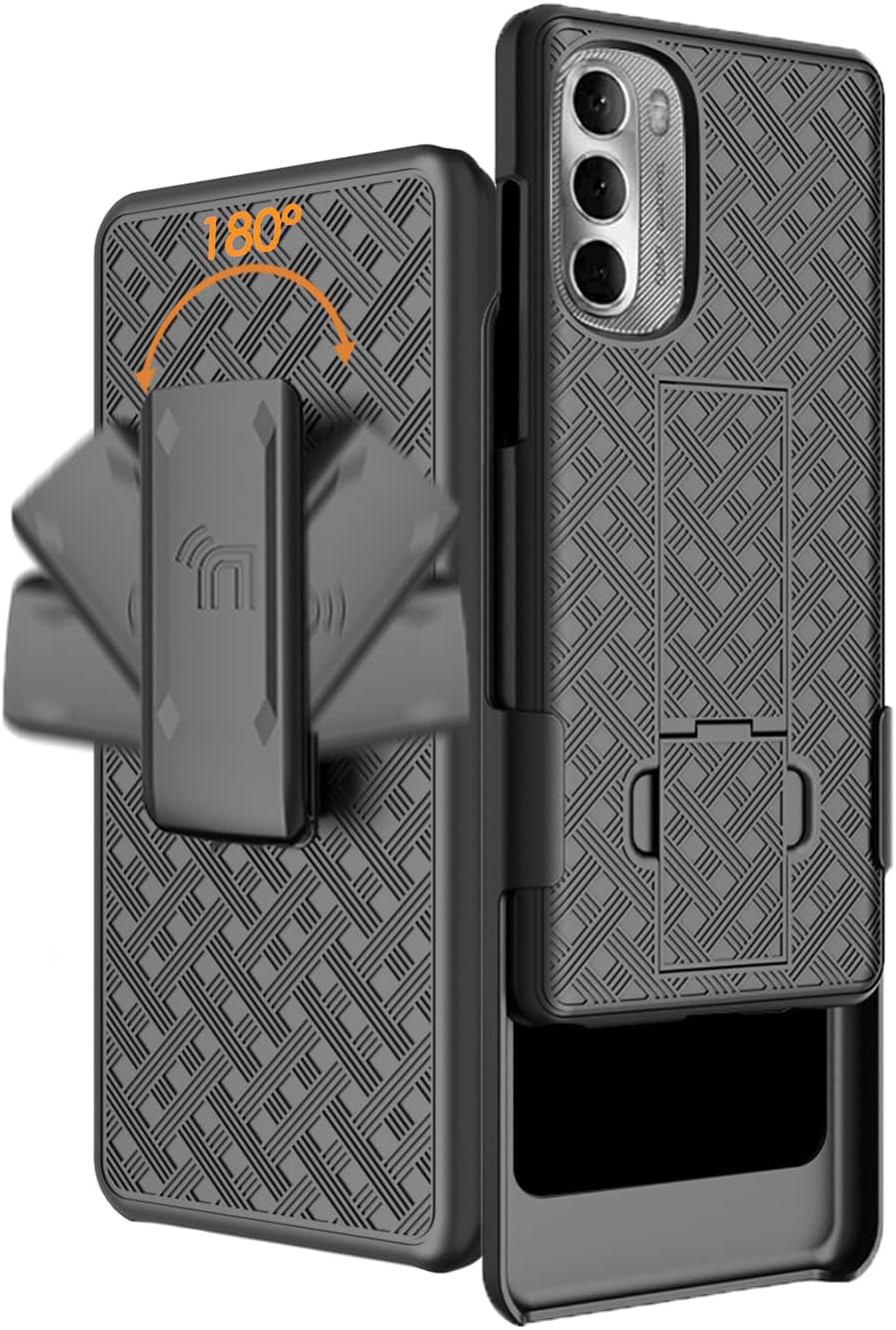 Holster Combo for Moto G Stylus 5G 2022 Phone Case with Belt Clip - Black