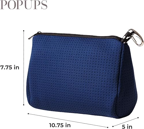 Miniatura 3 de Pop Ups Brand - Bolsa de maquillaje grande con cremallera, de neopreno, lavable a máquina, artículos de tocador de viaje, bolsa organizadora de