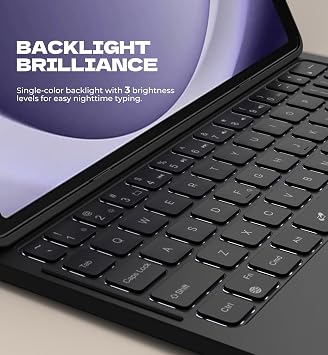 Dexnor for Samsung Galaxy Tab A9+ Plus Case with Keyboard, Ultra-Light Magnetic Folio Keyboard Cover with Multi-Touch Trackpad Backlit Stylus Holder for 11 Samsung Galaxy Tab A9+ Plus (2023), Black