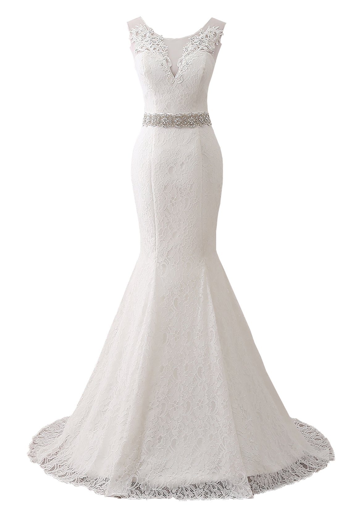 chinese dress ladies Tulle Mermaid Strapless Sweetheart Lace Appliqued Wedding Dresses, MW1000 main image 1