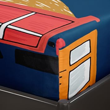 QOOMO Construction Kids Bed Sheets Twin Size