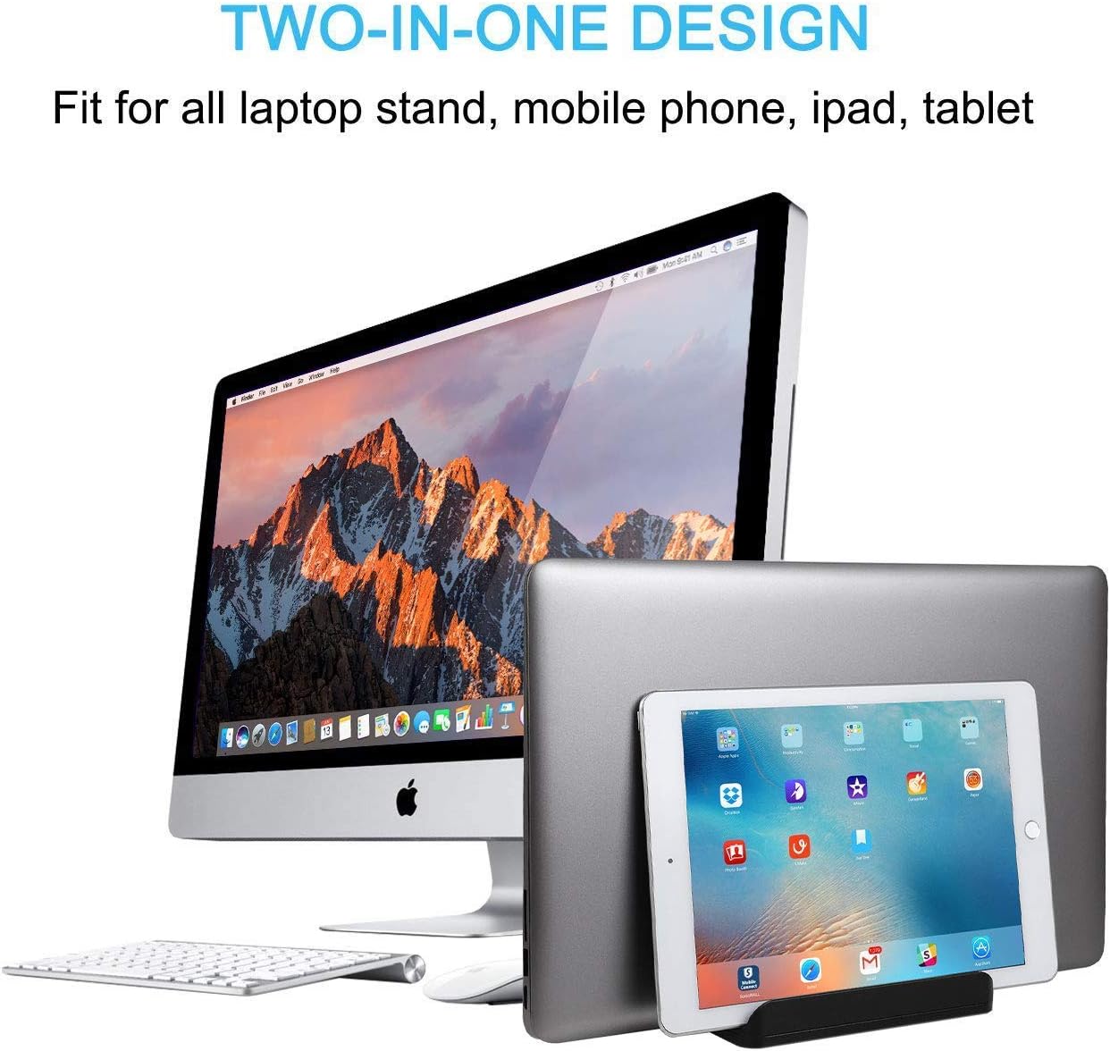 JARLINK 2 Pack Vertical Laptop Stand Bundle, Desktop Stand Adjustable Laptop Holder (up to 17.3 inches) Compatible with MacBook Pro/Air, Microsoft Surface, Lenovo image 2