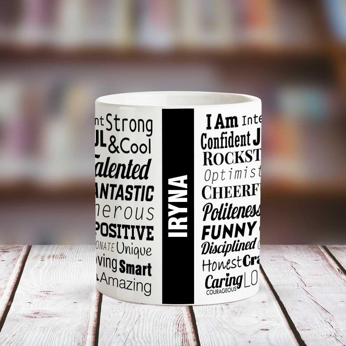 Huppme IRYNA Good Personality White Ceramic Coffee Name Mug