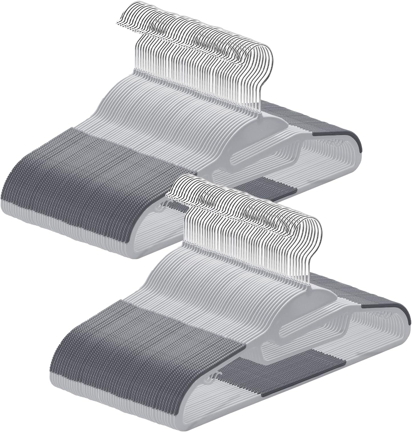 Ediesi Samt-Kleiderbügel 50 Stück - Rutschfest Grau Schlank