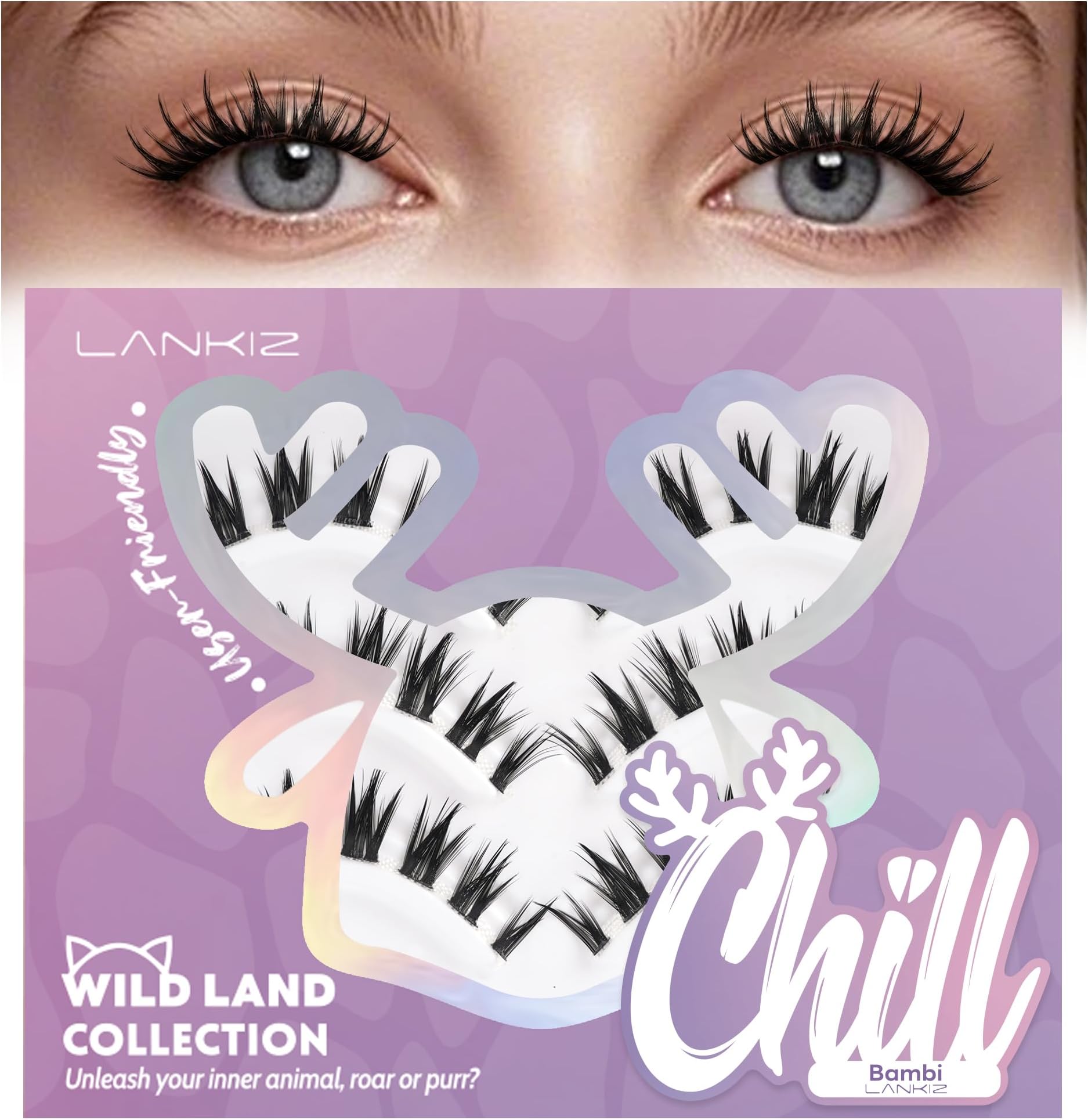 Cluster Lashes C Curl Individual Eyelashes Wispy Fluffy Bambi Eye Eyelash Clusters LANKIZ for Striking Evening Looks - Beginner Friendly