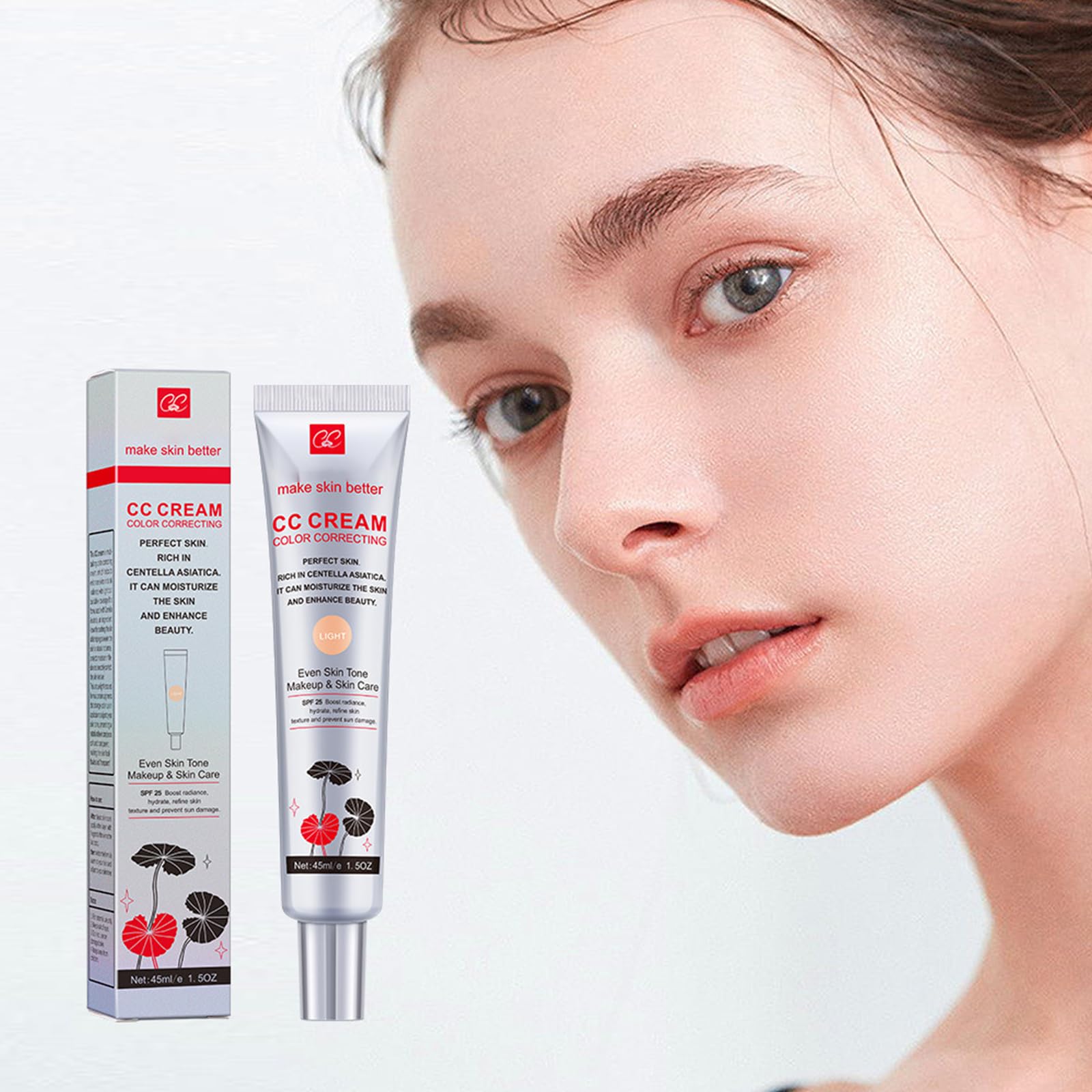 Tonowany krem do twarzy z Centella Asiatica, CC cream Red Correct CC Cream Nawilżający, poprawia cerę i nawilża (jasne kolory)