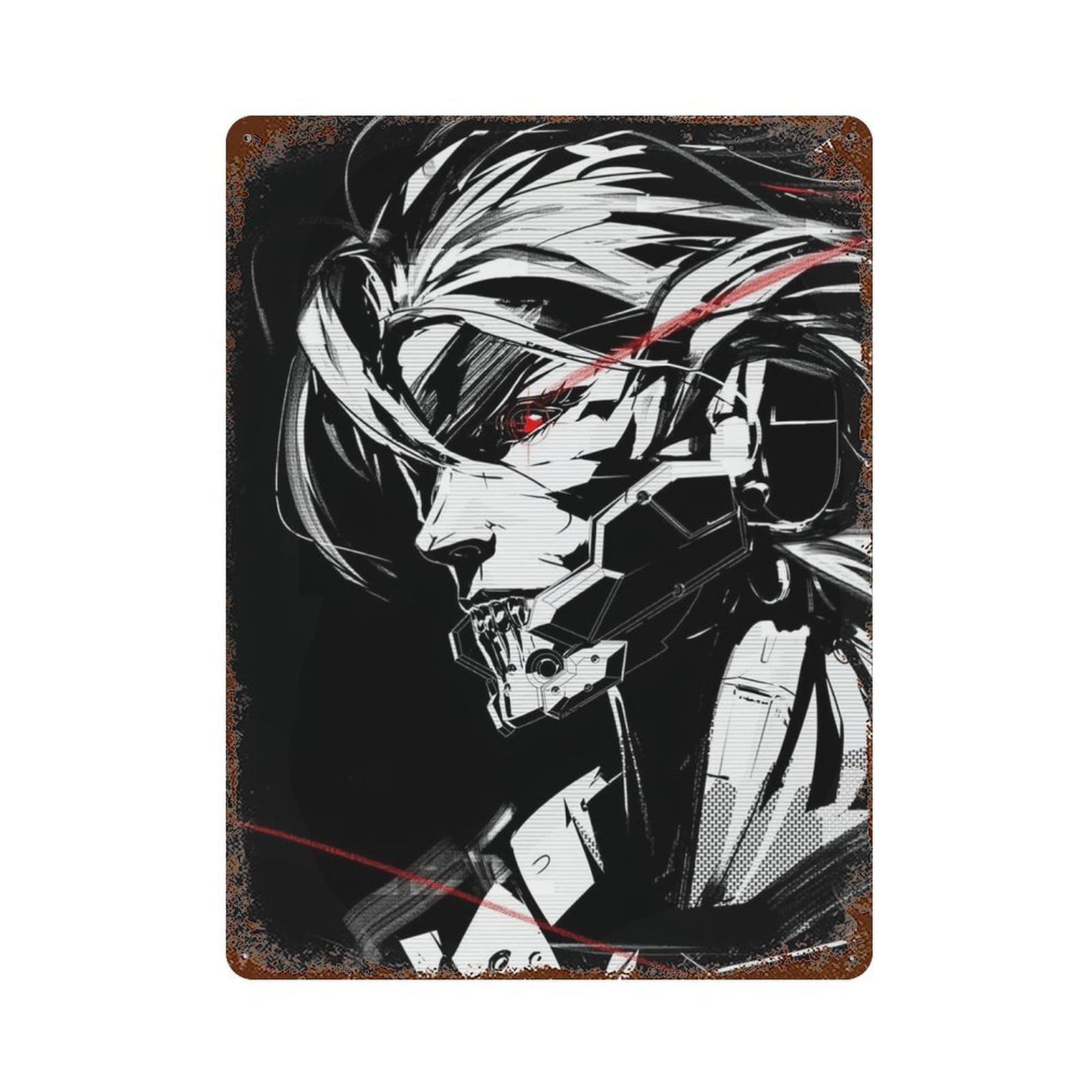HAMAQAA Metal Gear Solid Snake - Póster de metal para decoración de pared, decoración moderna del hogar, póster de metal, decoración del hogar, bar, tienda, letrero vintage, regalo de 15.7 x 11.8