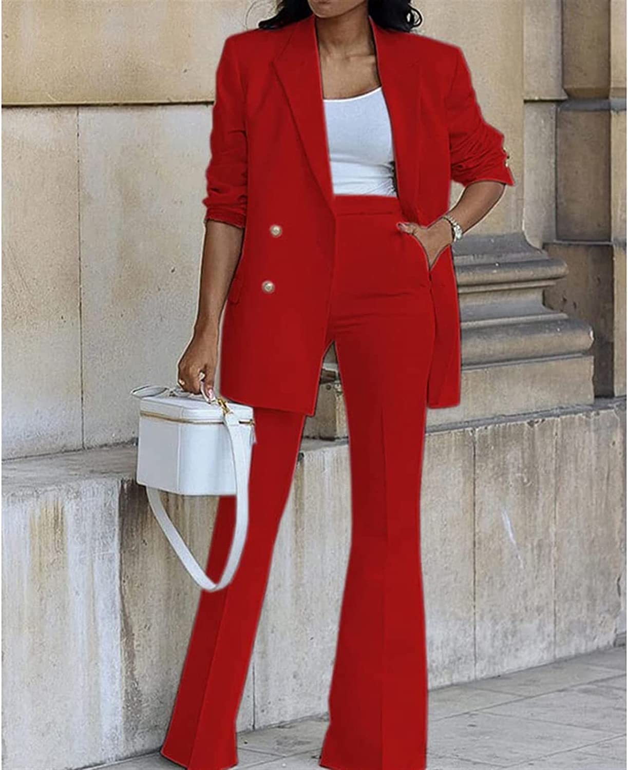 Damen Elegante Business Anzug Anzug Büro Business Hose Mantel Jacke zweiteilig lässig Mode Anzug Set weites Bein Hose Anzug Jacke