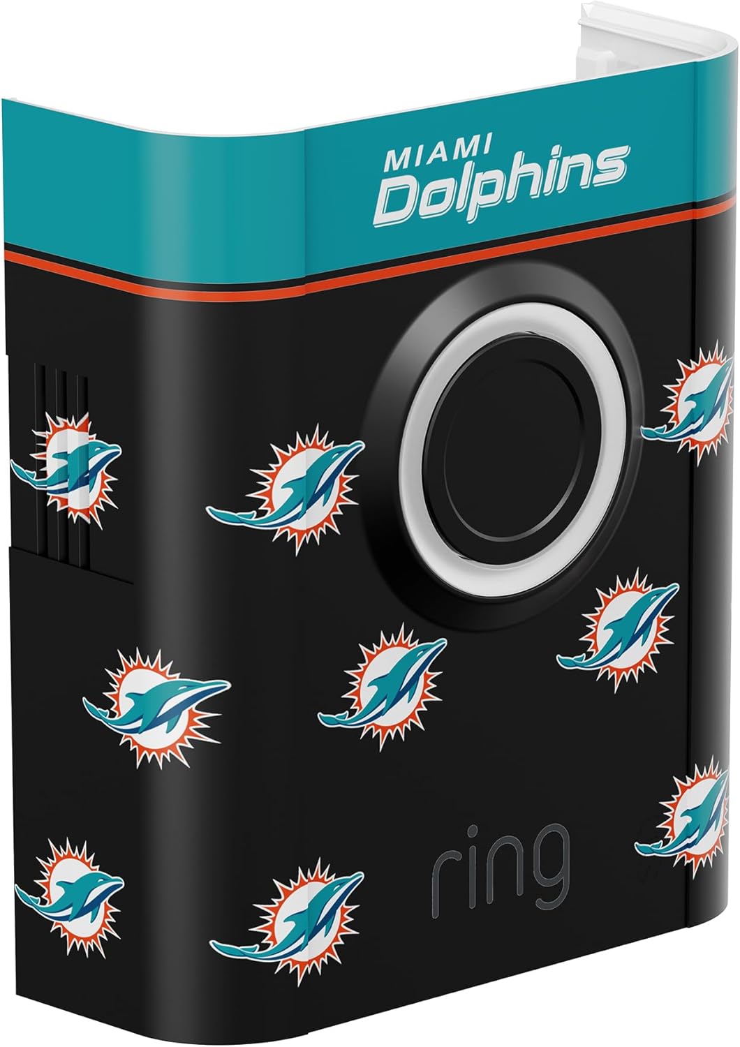 All-New Limited Edition, Official NFL Faceplate for Ring Doorbells - Video Doorbell 3, Video Doorbell 3 Plus, Video Doorbell 4, Battery Doorbell Plus, and Battery Doorbell Pro | Miami Dolphins