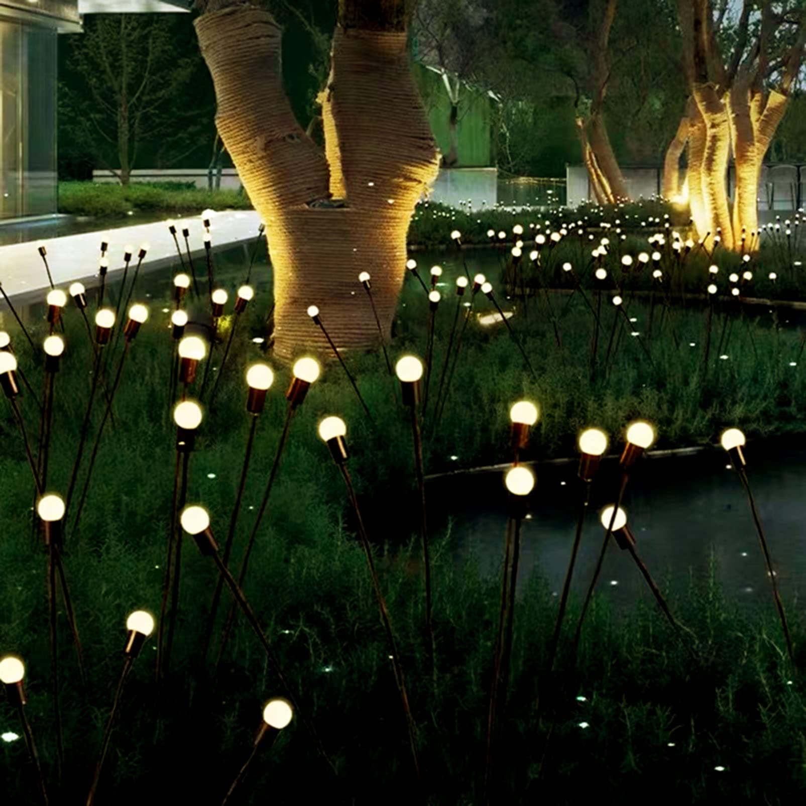 Amazon.co.jp: ソーラーファイヤーフライライト 屋外 防水 2個 6LED