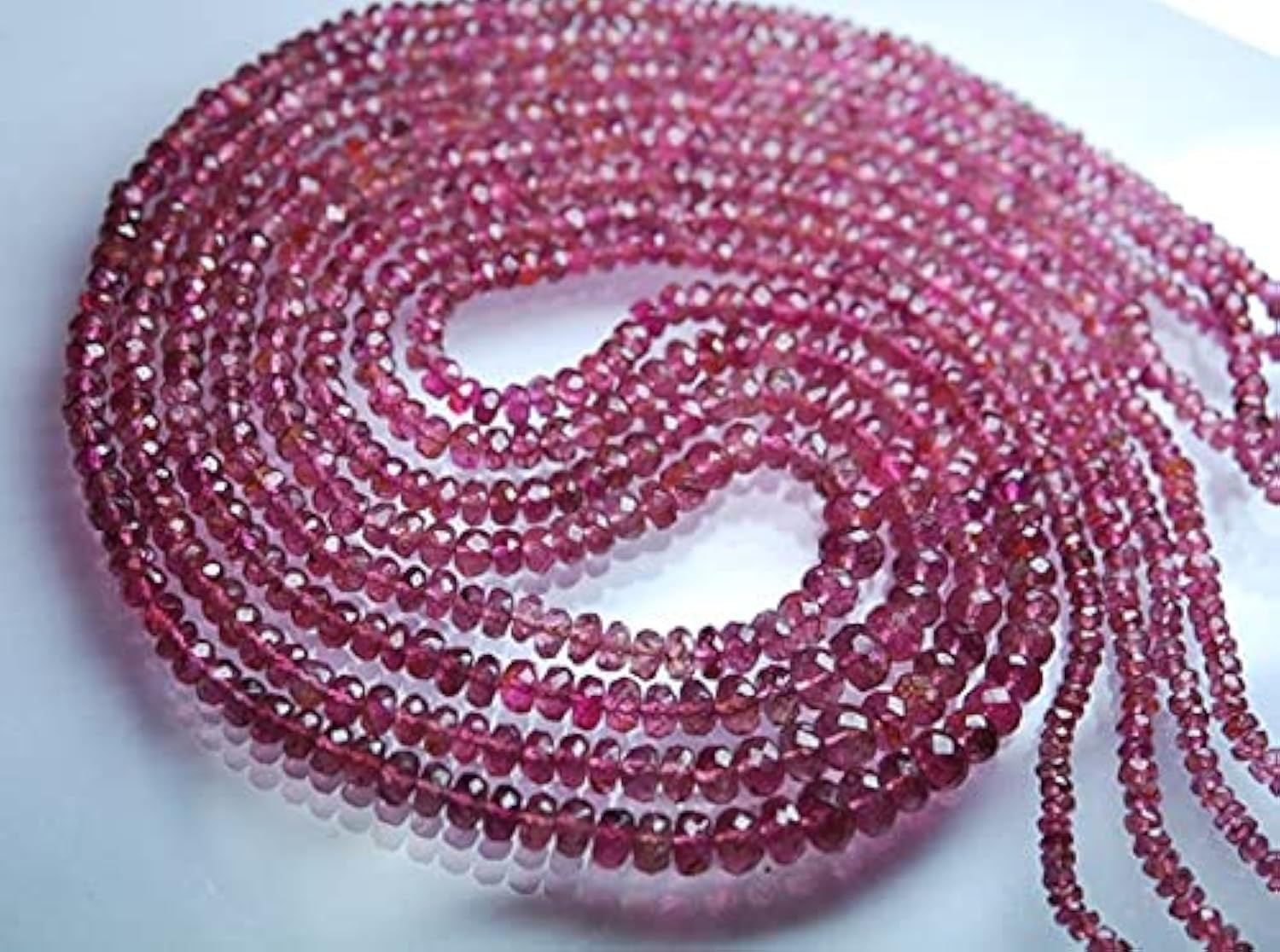 Tourmaline rose en fil de 14 pouces pour réparer et personnaliser un collier fin