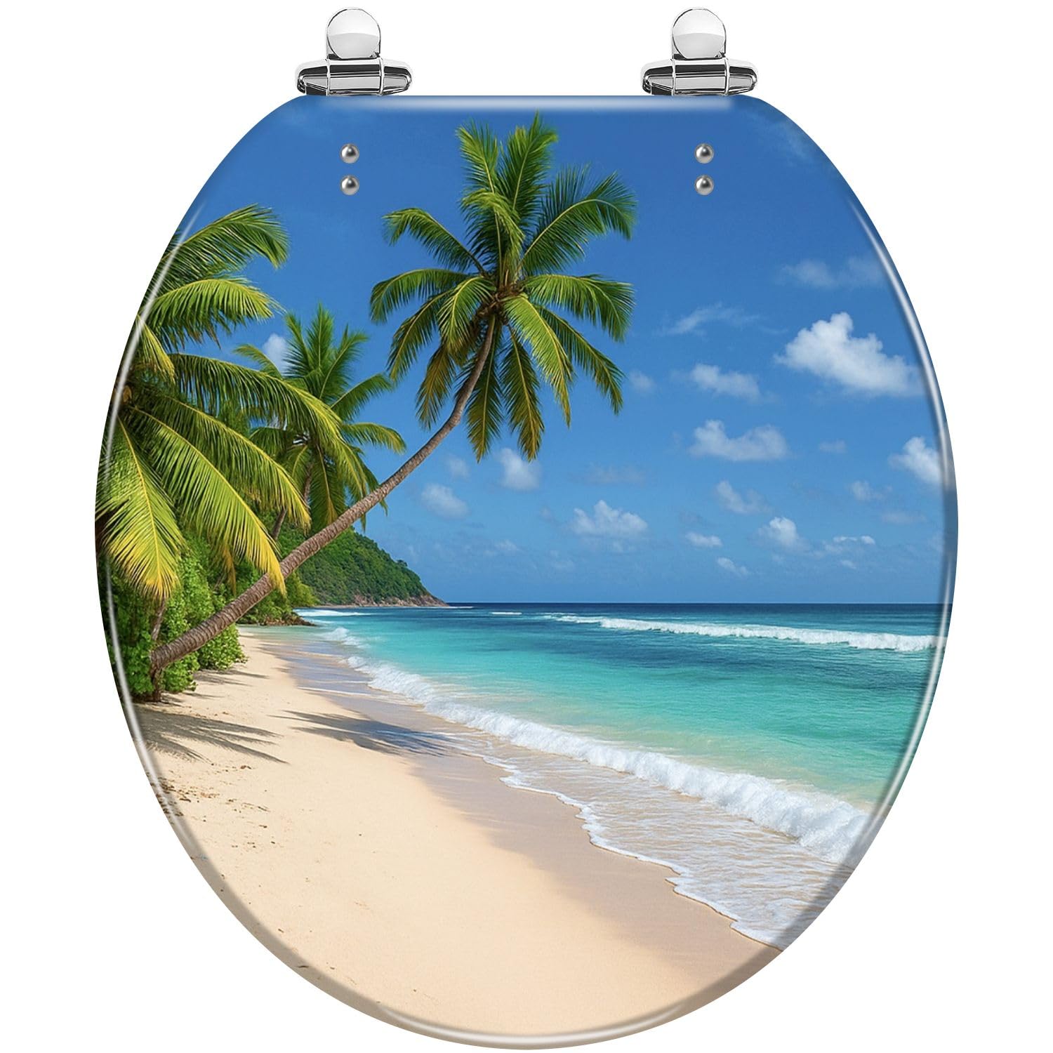 Resin Elongated Toilet Seat with Slow-Close Lid and Quick-Release Hinges(Multi4,16.5x14.5)