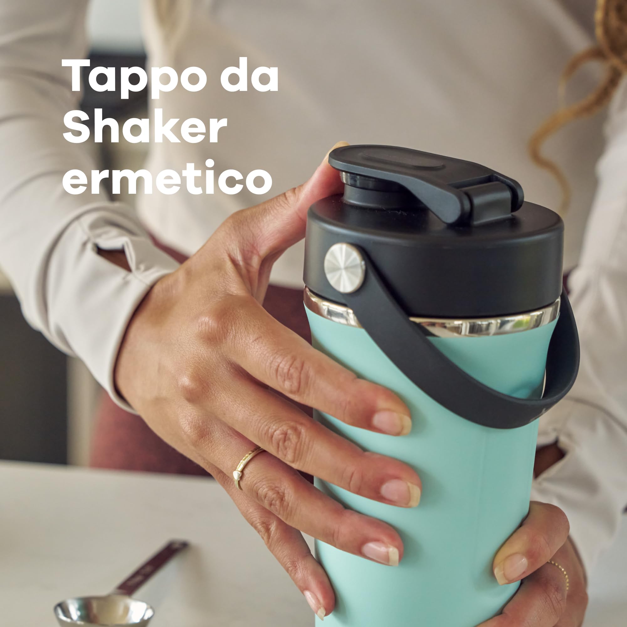 Hydro Flask - Bottiglia shaker isolata 709 ml (24 oz) per frullati proteici e integratori - Tappo Chug a prova di perdite - Senza BPA - Agave