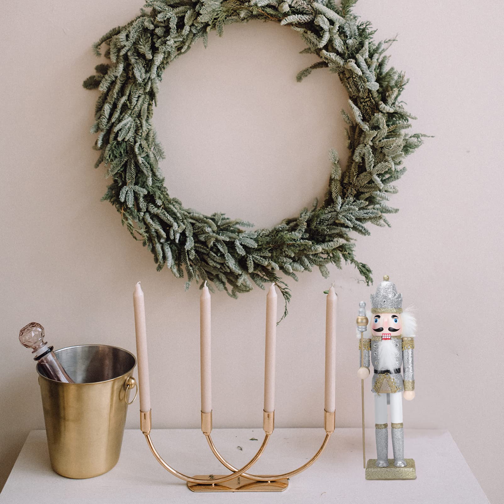 ifundom Casse- Noisette Soldat De Noël Figure Casse- Noisette en Bois Figure Casse- Noisette Soldat pour La Fête De Noël en Plein Air Décoration ()