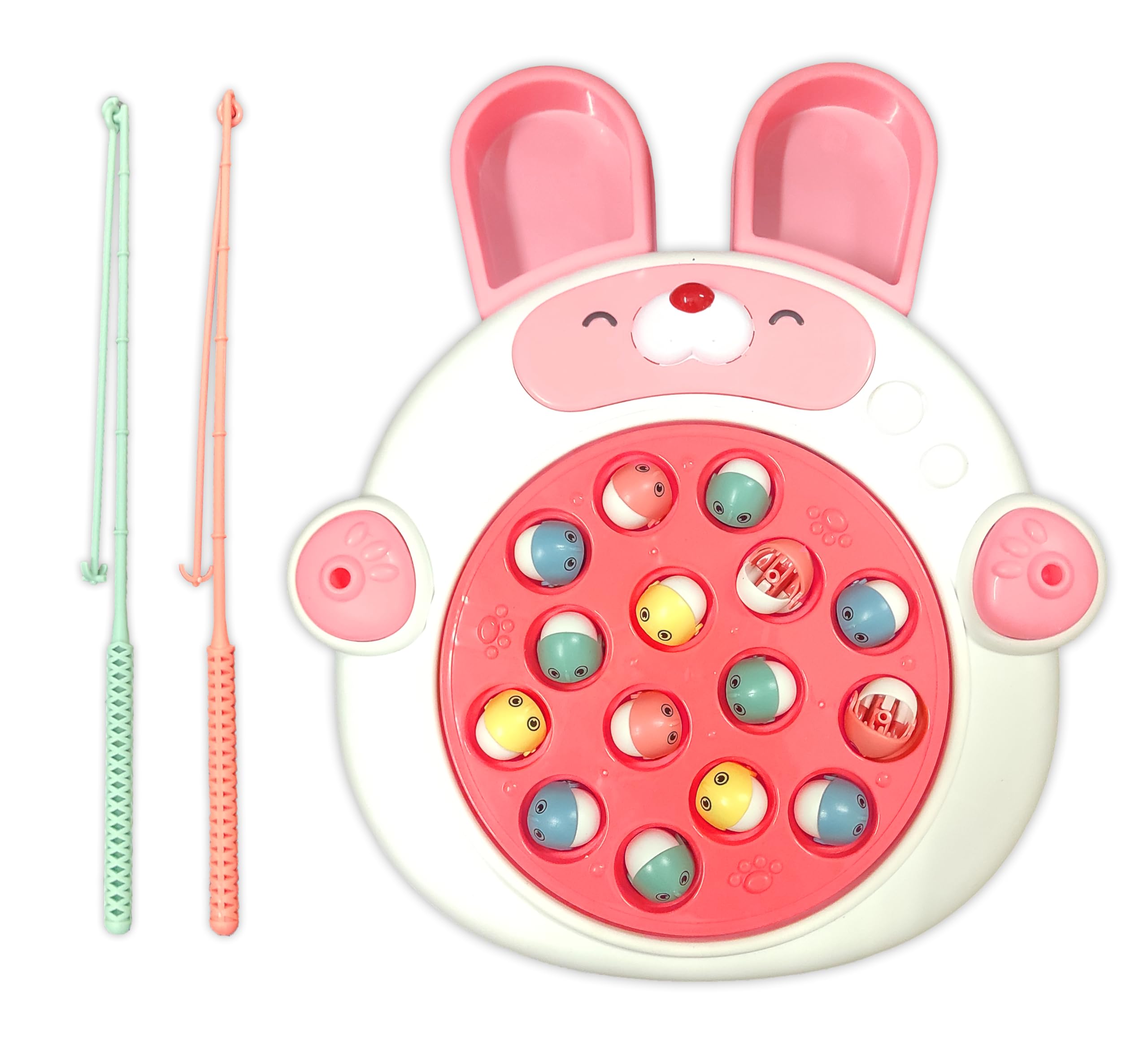 VGRASSP Rabbit Face Rotating Fish Pond Musical Fishing Game Toy Set for Kids with 2 Fishing Poles, 15 Colorful Fishes - Safe and Durable Gift - Color and Design As Per Stock (B0CWLPF929) Amazon Price History, Amazon Price Tracker