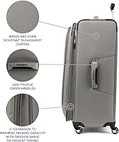 Vista 310 de Travelpro Maxlite 5 - Juego de 2 piezas de equipaje de mano de tela, expandibles con 4 ruedas giratorias, bolso blando para debajo del asiento, Negro