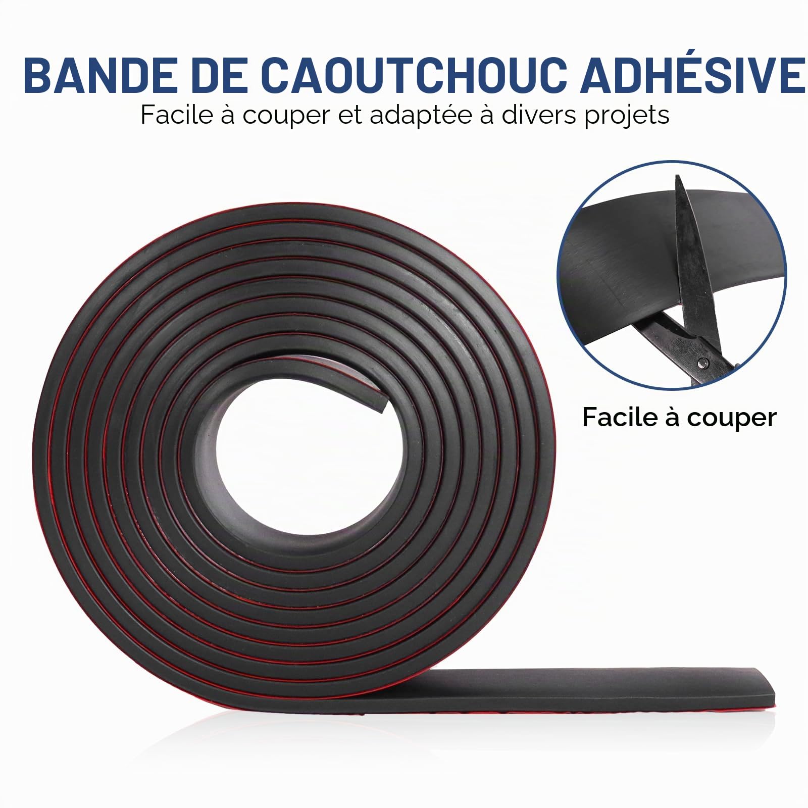 Bande de Caoutchouc Bande Néoprene 120 mm x 5 mm x 3 m -Jplaque Caoutchouc, Antidérapant, Anti-Vibrations | Idéal pour Bricolage, Étanchéité & Revêtement