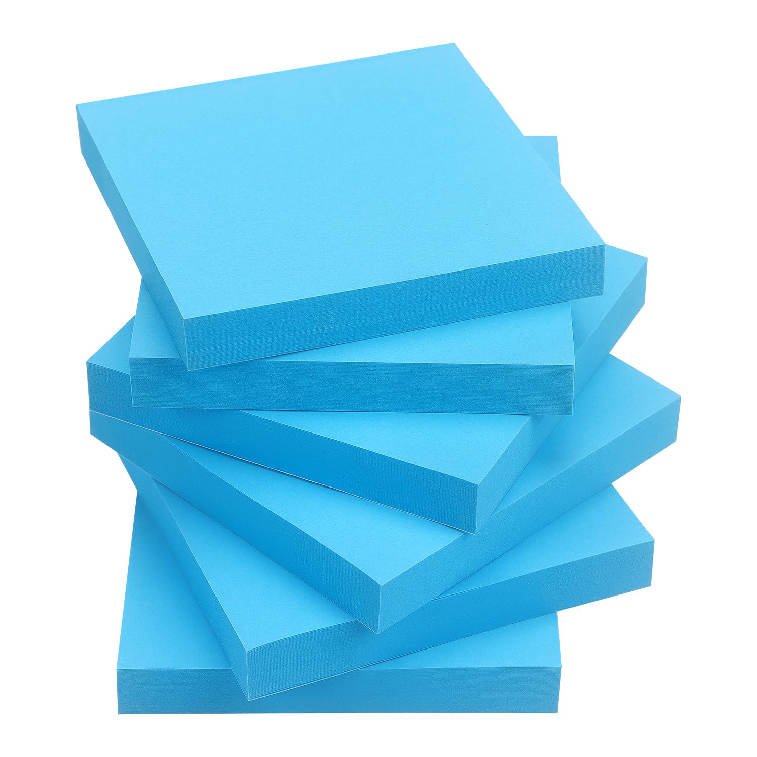 Sticky Notes - Bloc de notas autoadhesivos (6 unidades, 6 unidades, fácil de colocar, para oficina, oficina, oficina, casa, 6 bloques/paquete, 100 hojas/bloc de notas (azul)